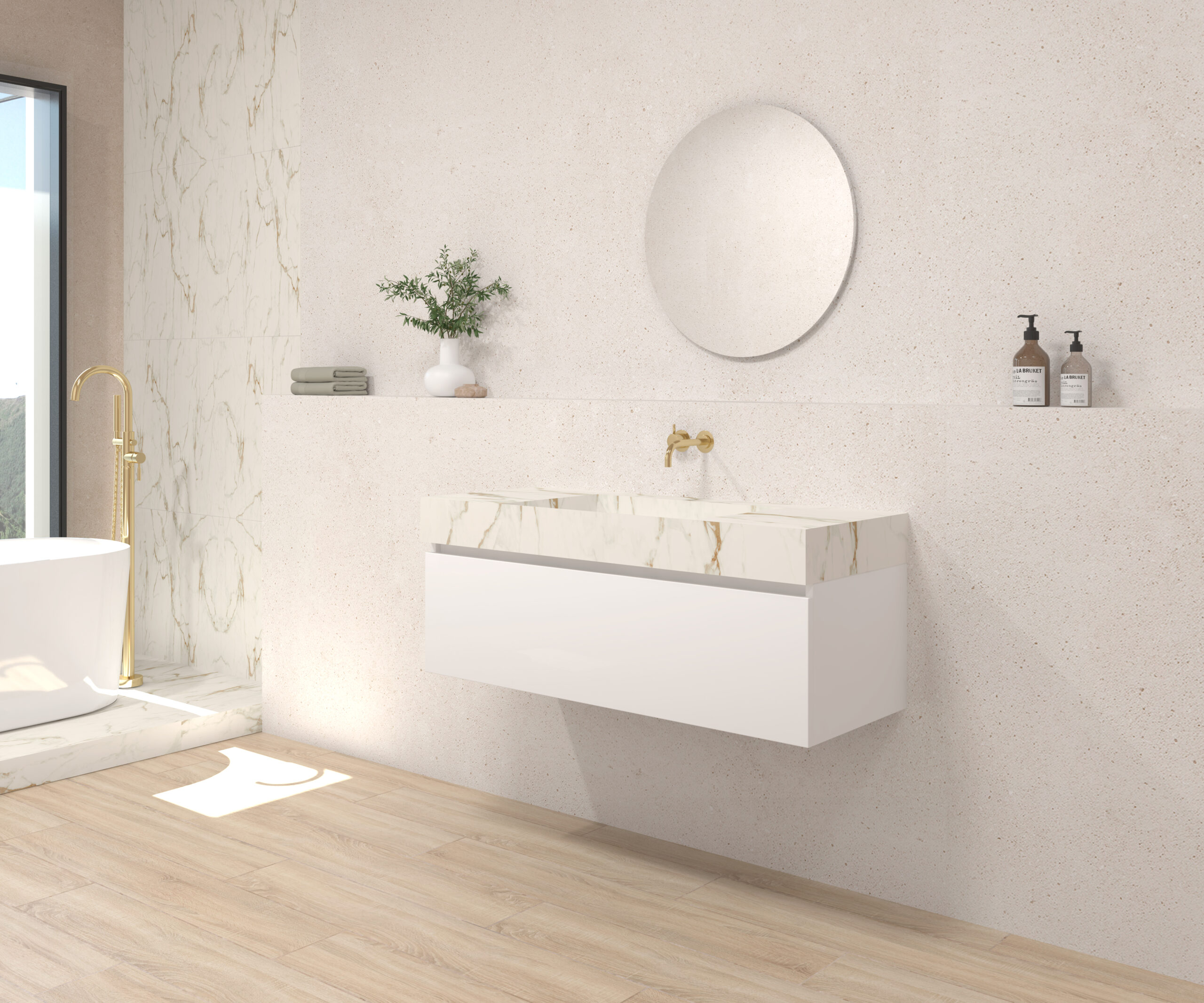 Pack DEBUSSY + évier Sapienston + miroir rond