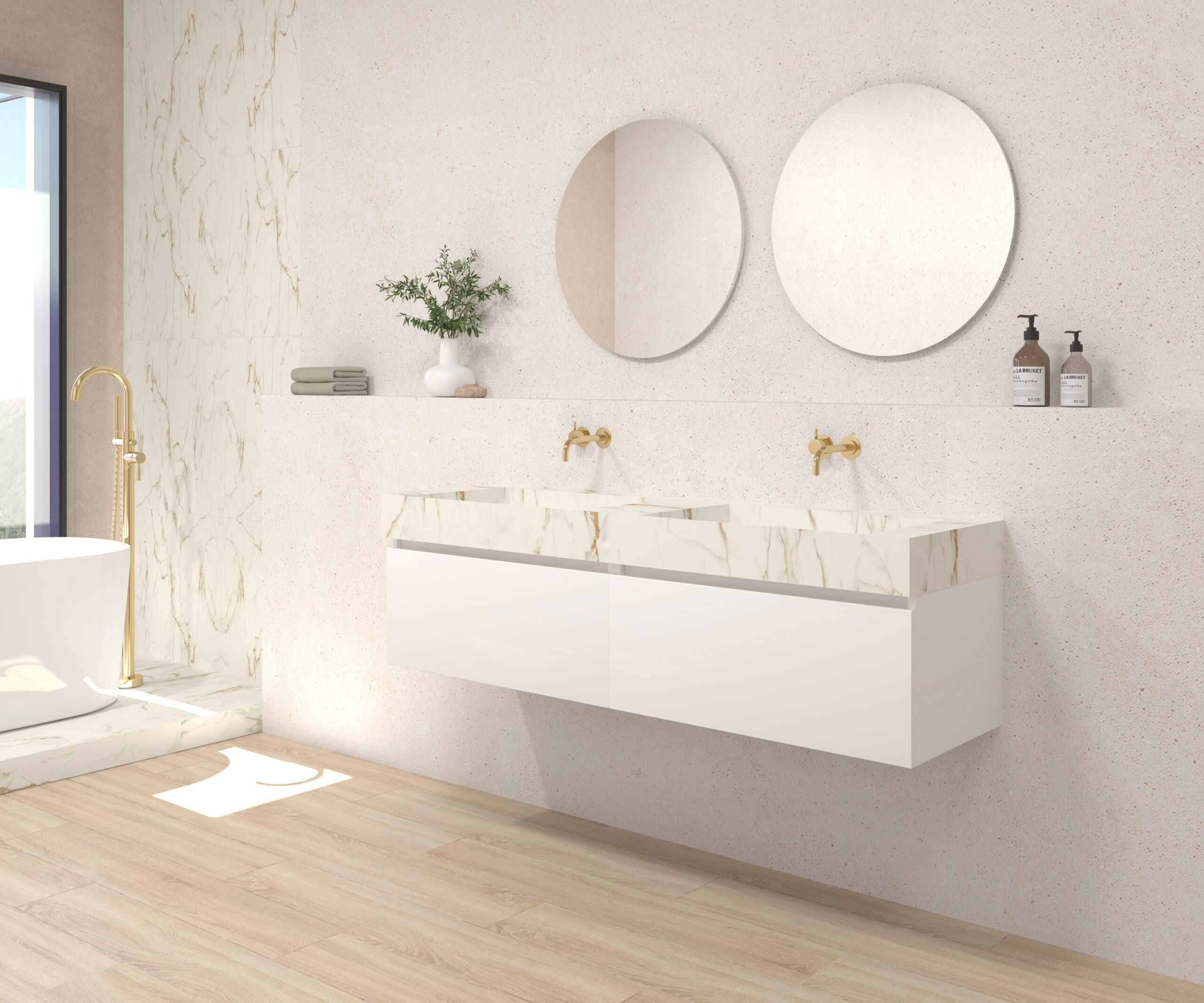 Pack DEBUSSY + évier Sapienston + miroir rond