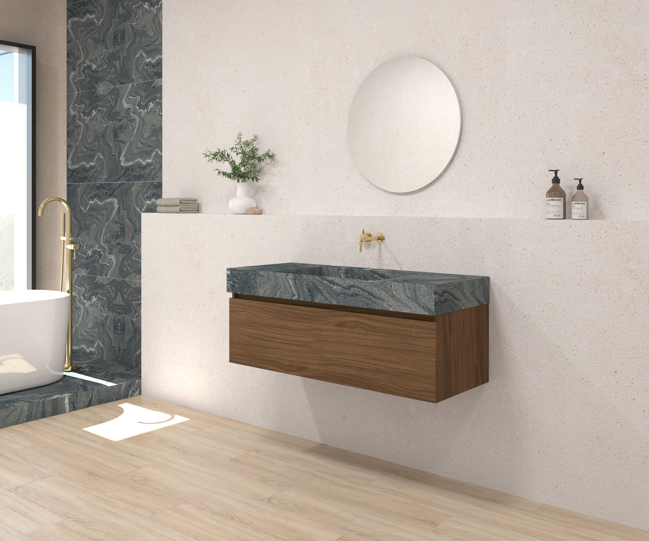 Pack DEBUSSY + évier Sapienston + miroir rond