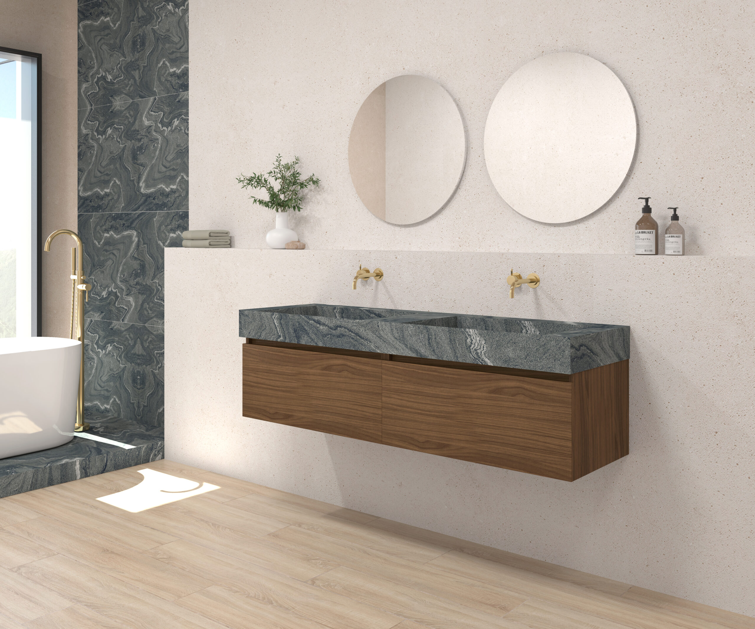 Pack DEBUSSY + évier Sapienston + miroir rond