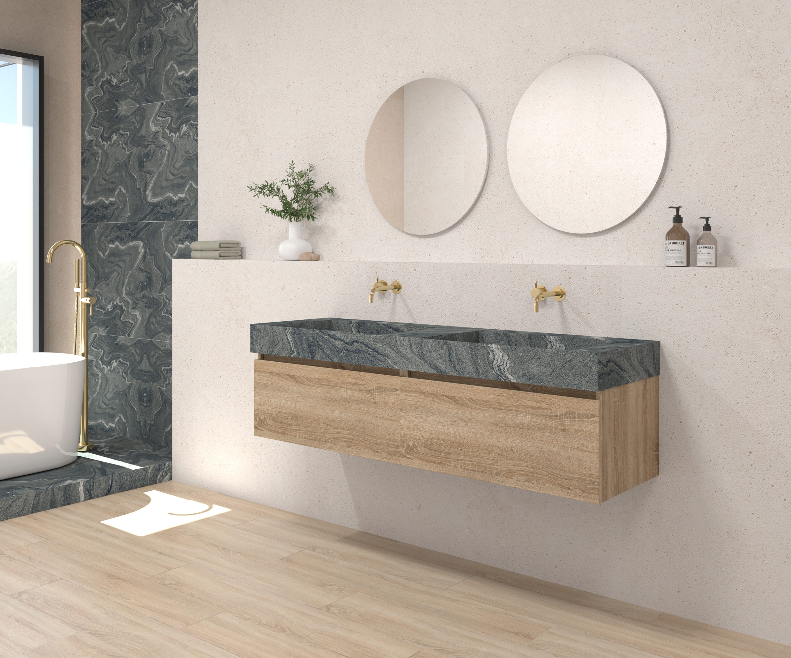 Pack DEBUSSY + évier Sapienston + miroir rond