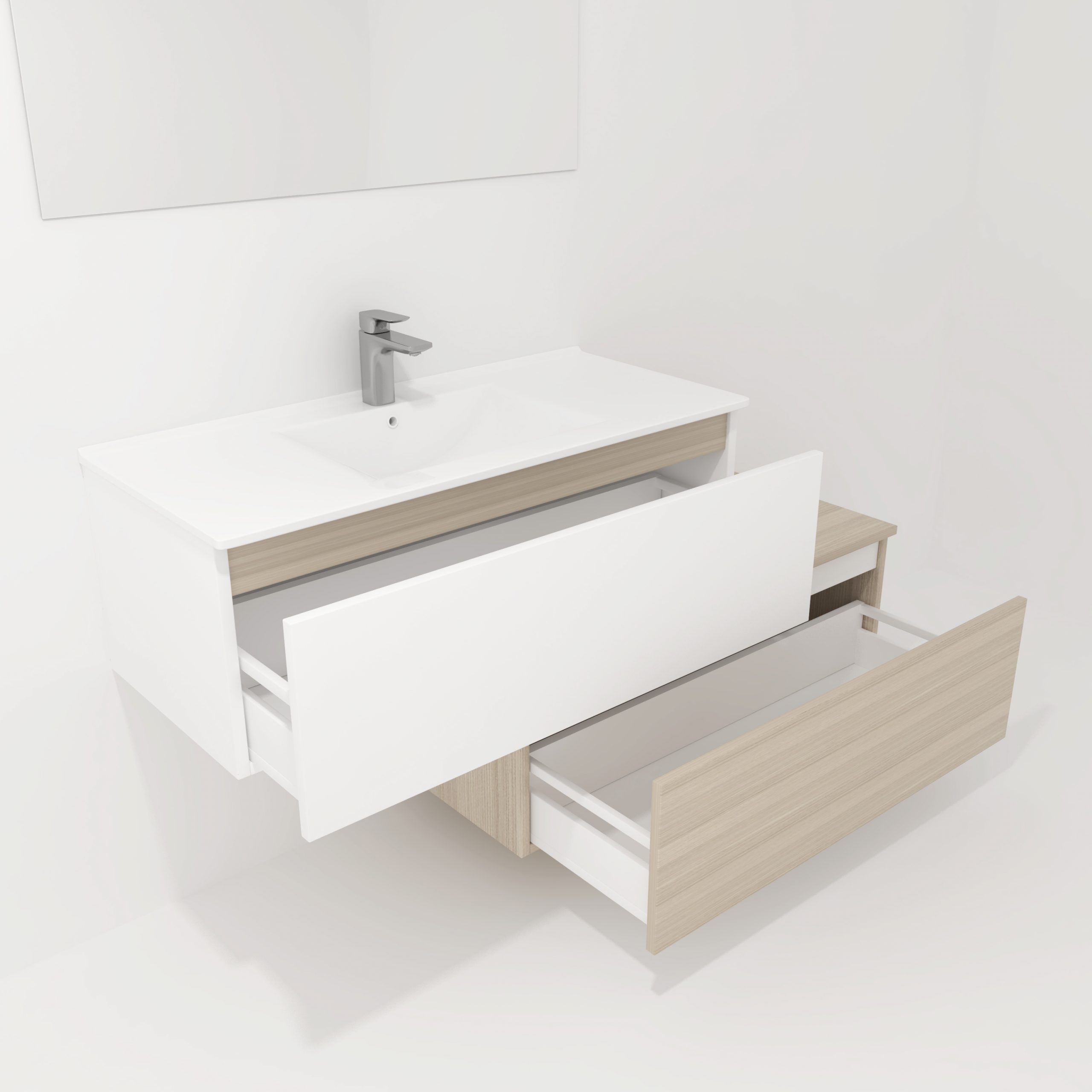 Pack Dijon avec évier en céramique et miroir LED