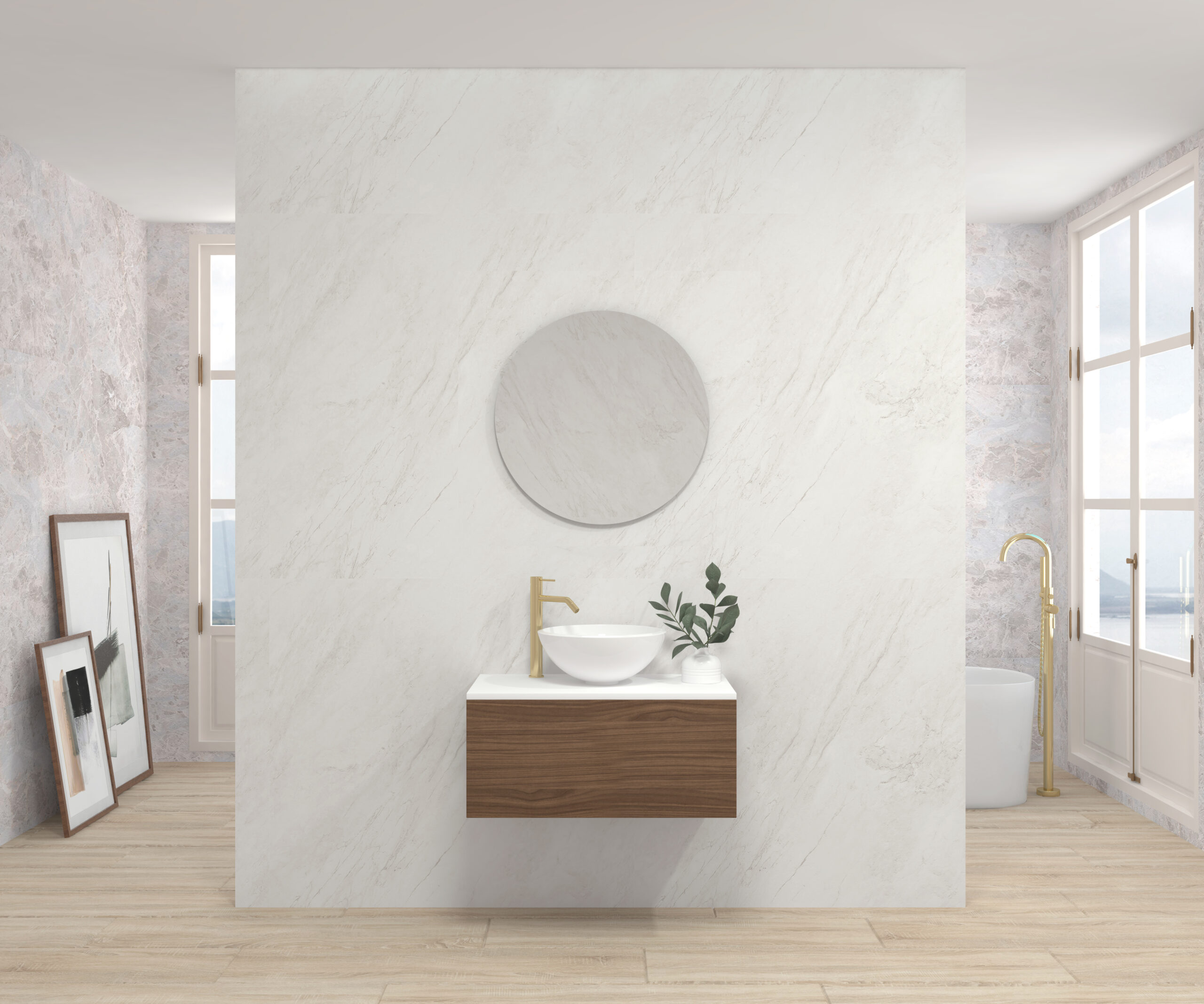 Pack DUMAS + lavabo + espejo circular