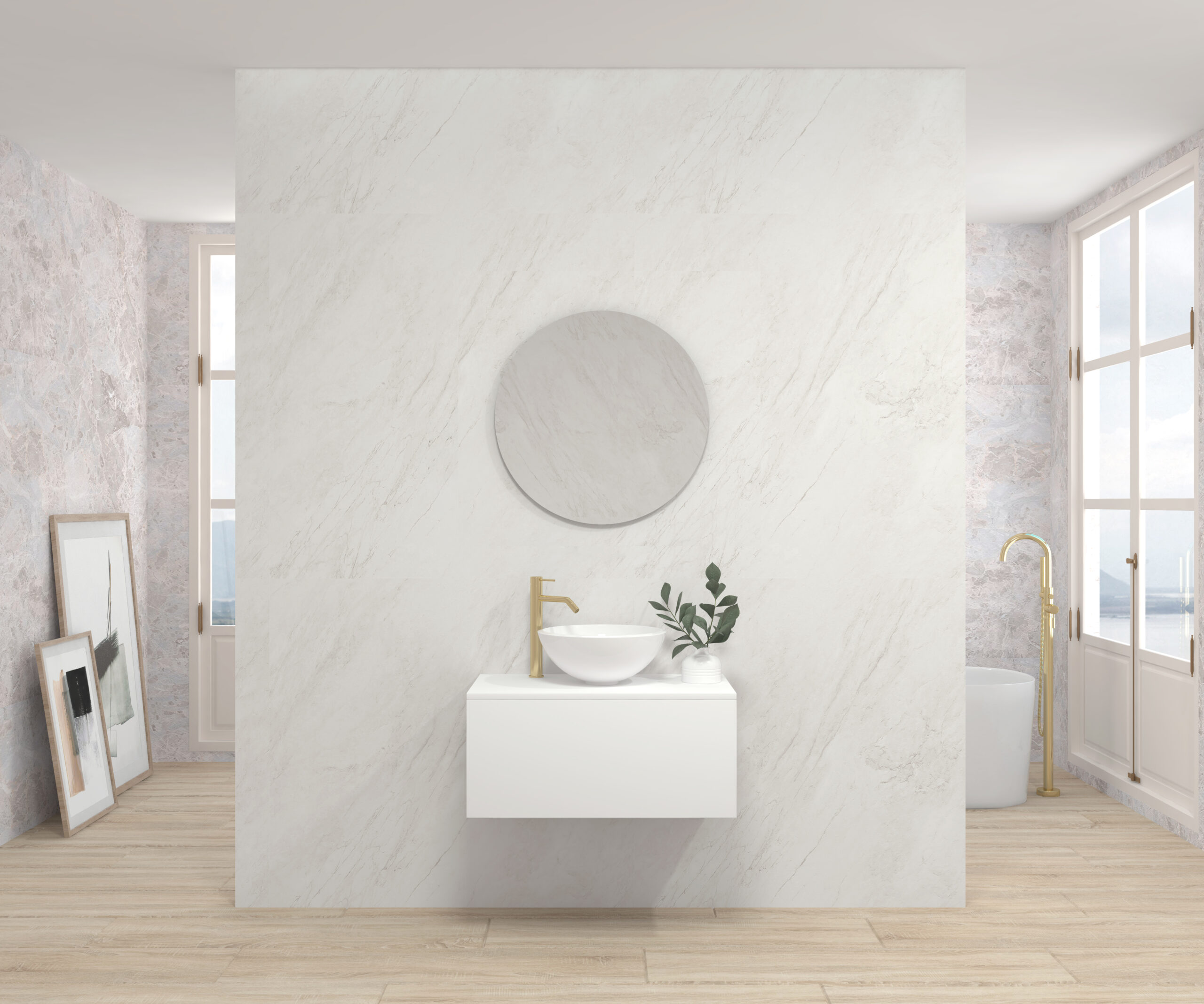 Pack DUMAS + lavabo + espejo circular