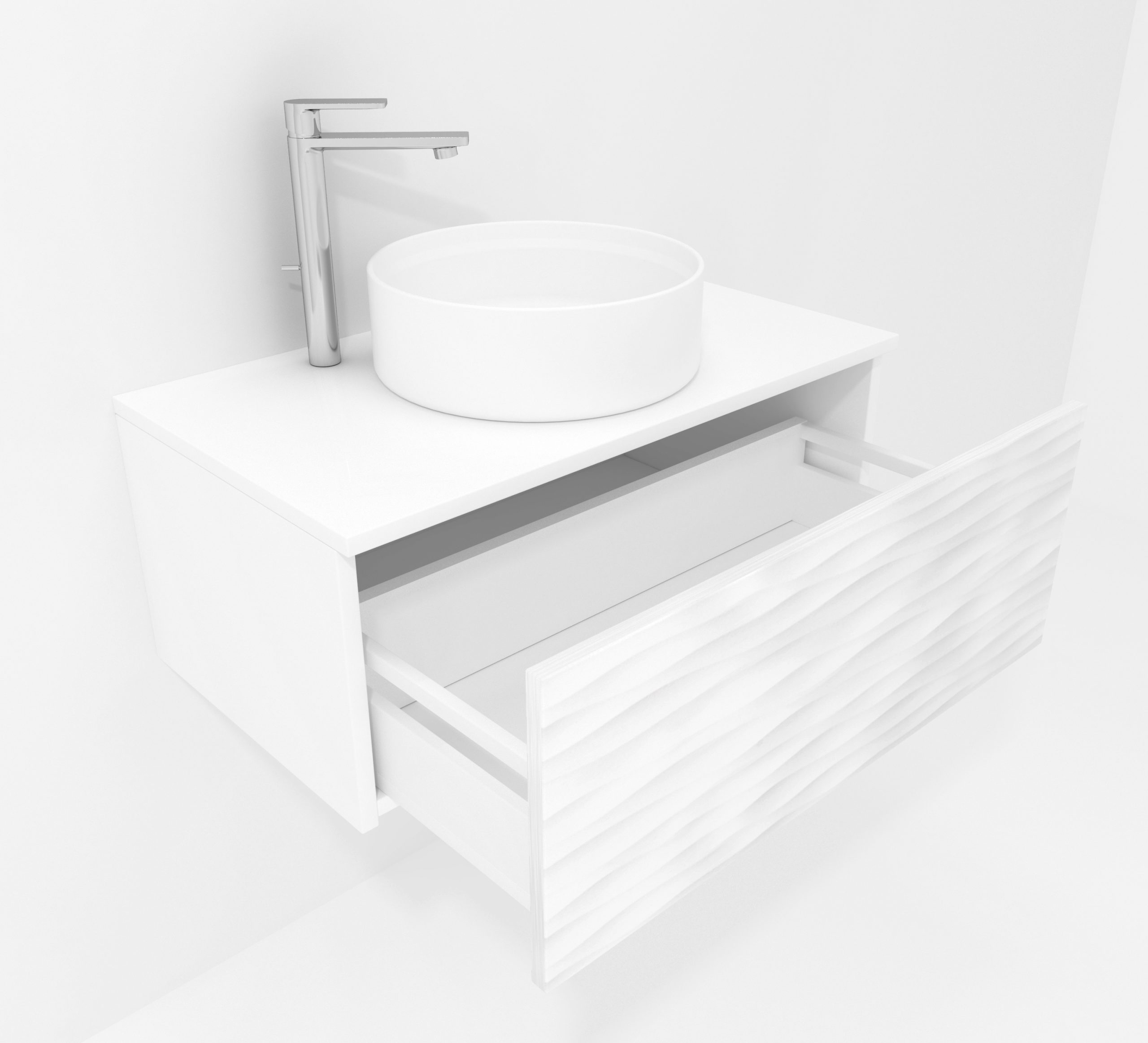 Pack Iroise avec éclairage, plan de travail, vue et projecteur LED