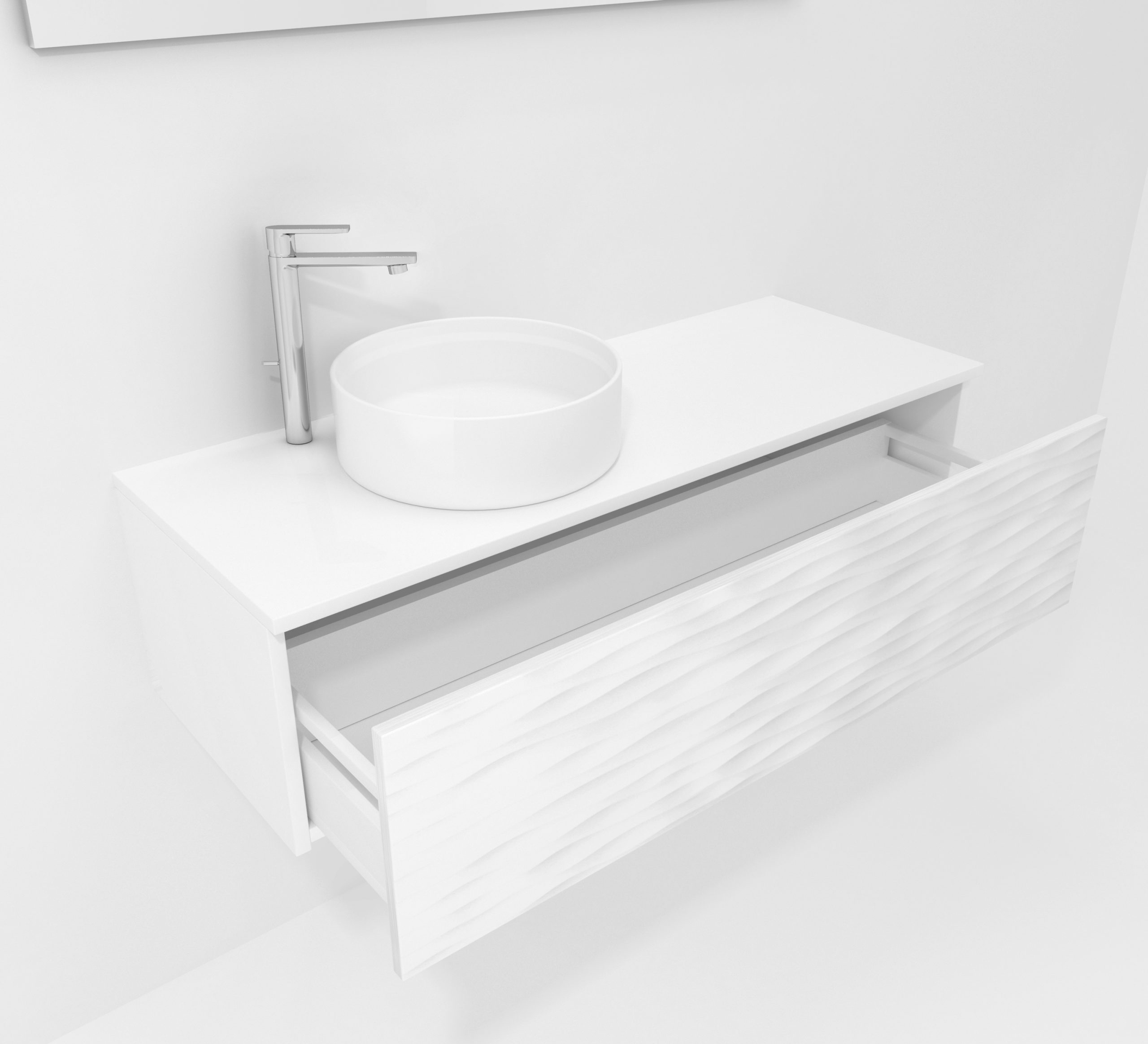 Pack Iroise avec éclairage, plan de travail, vue et projecteur LED