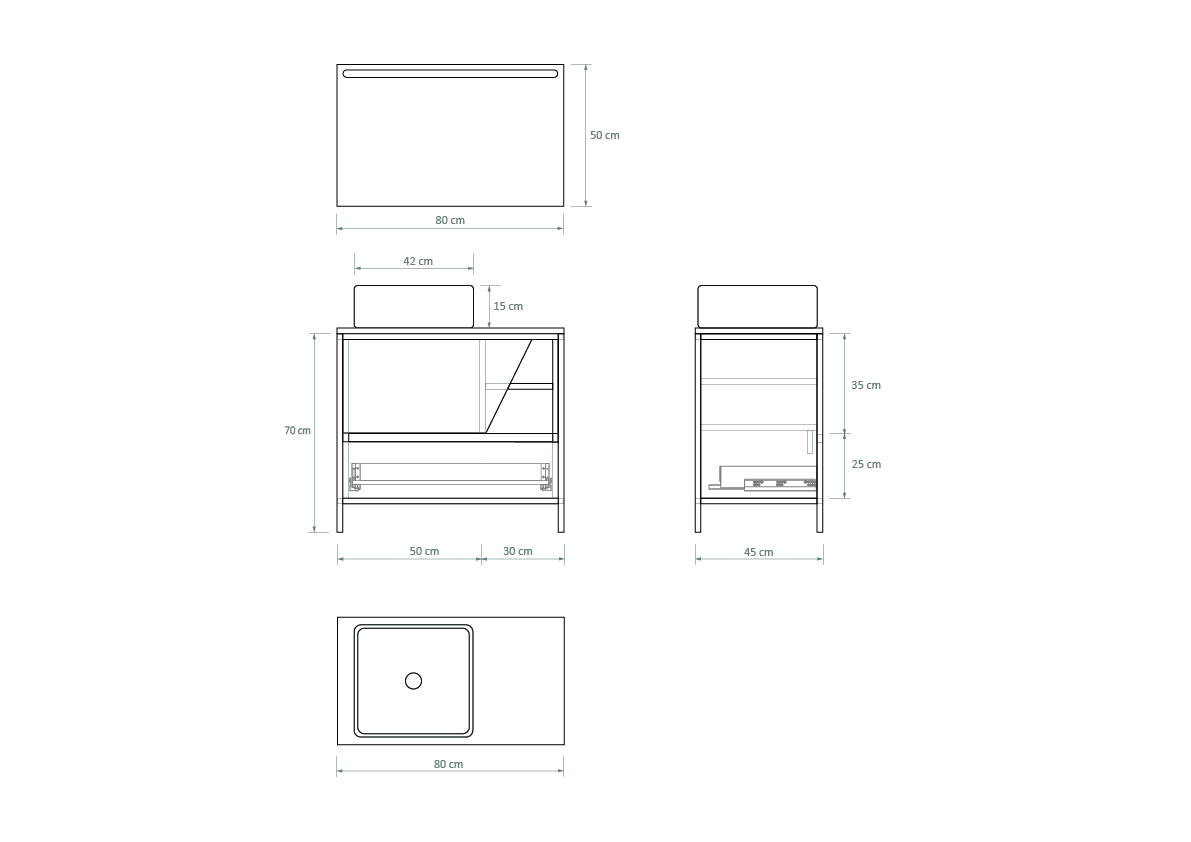 Pack Iron Rennes avec lavabo et miroir LED