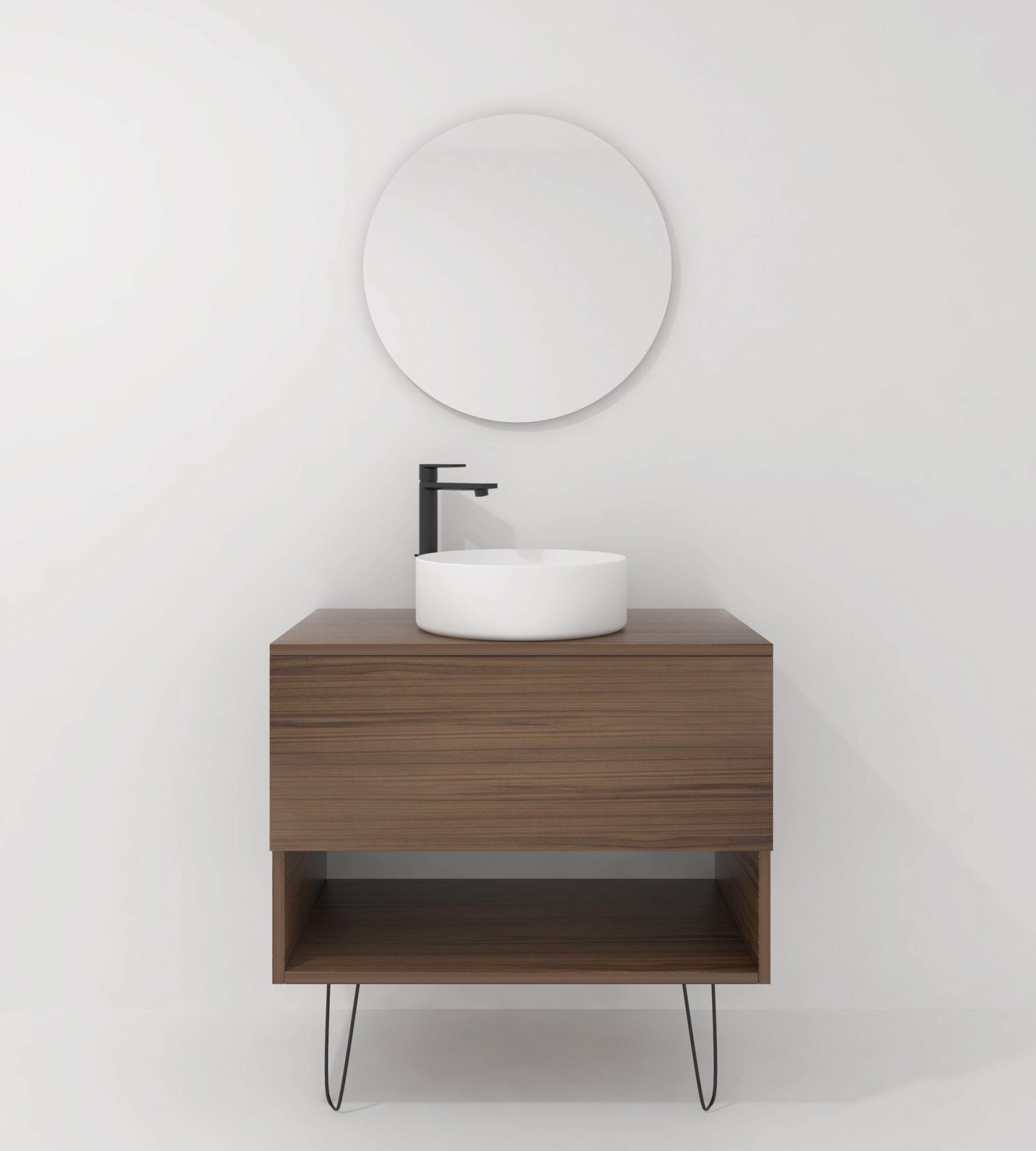 Pack Lille avec vasque à poser et miroir LED circulaire