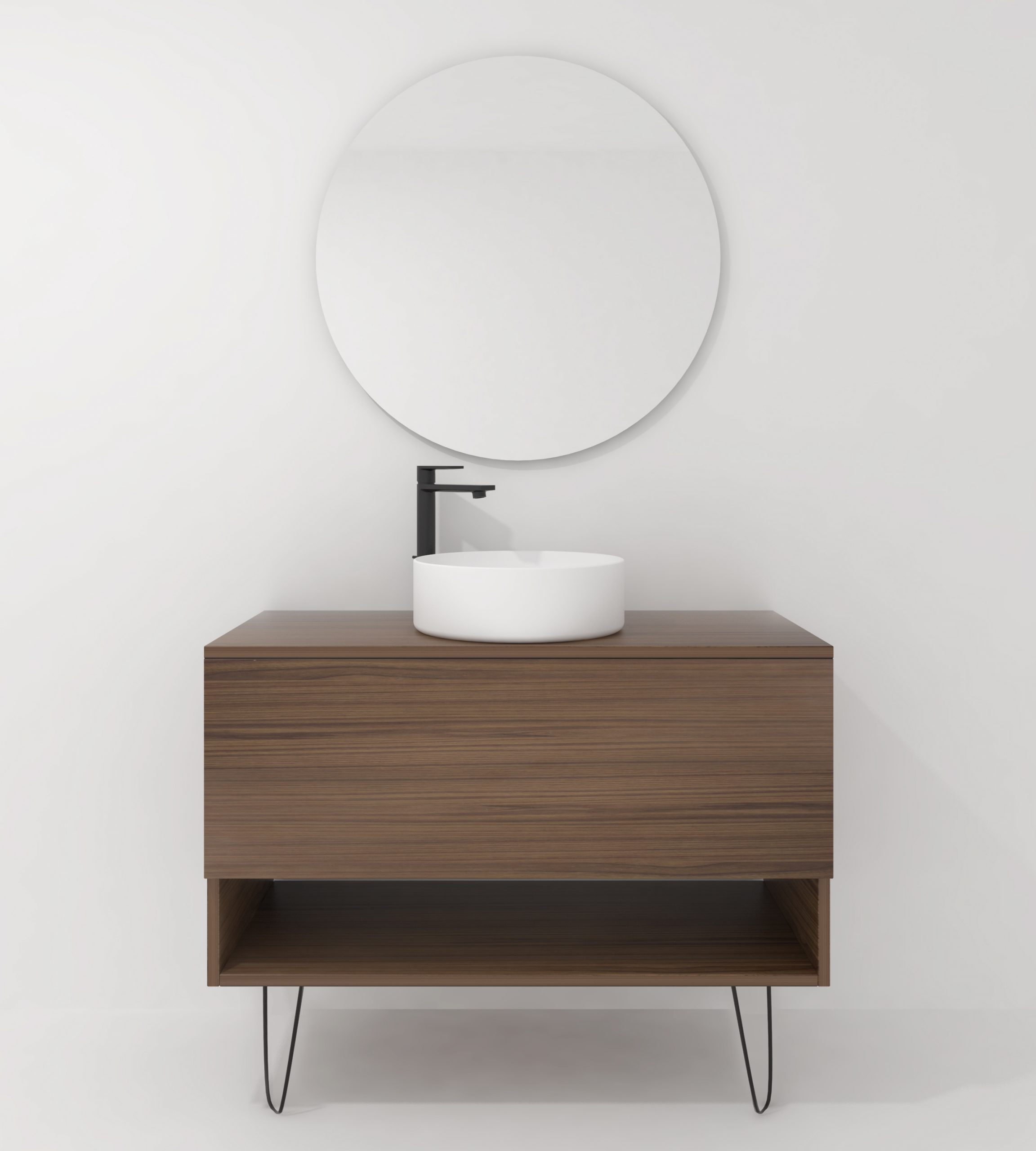 Pack Lille avec vasque à poser et miroir LED circulaire