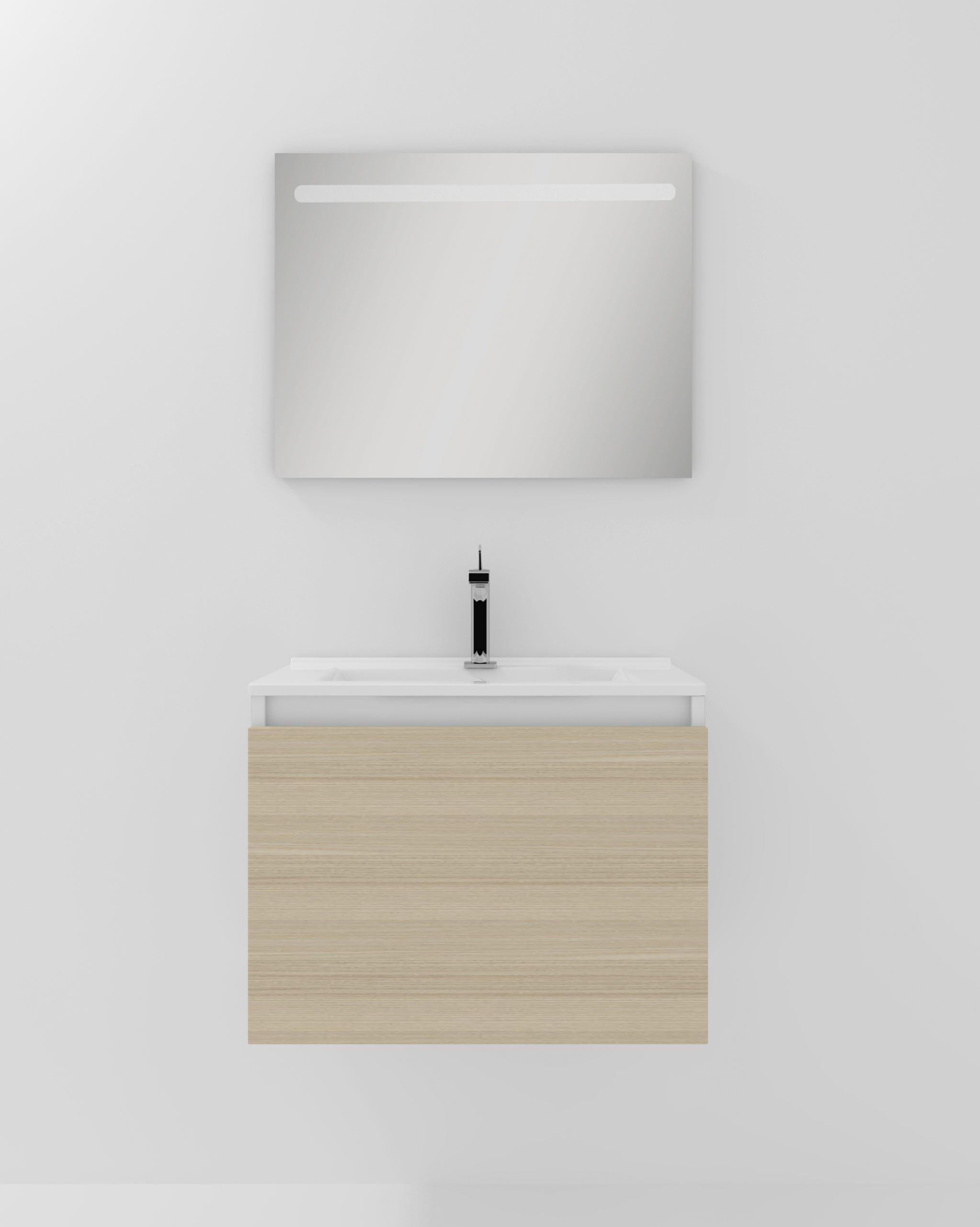Mini-ensemble avec lavabo et miroir LED