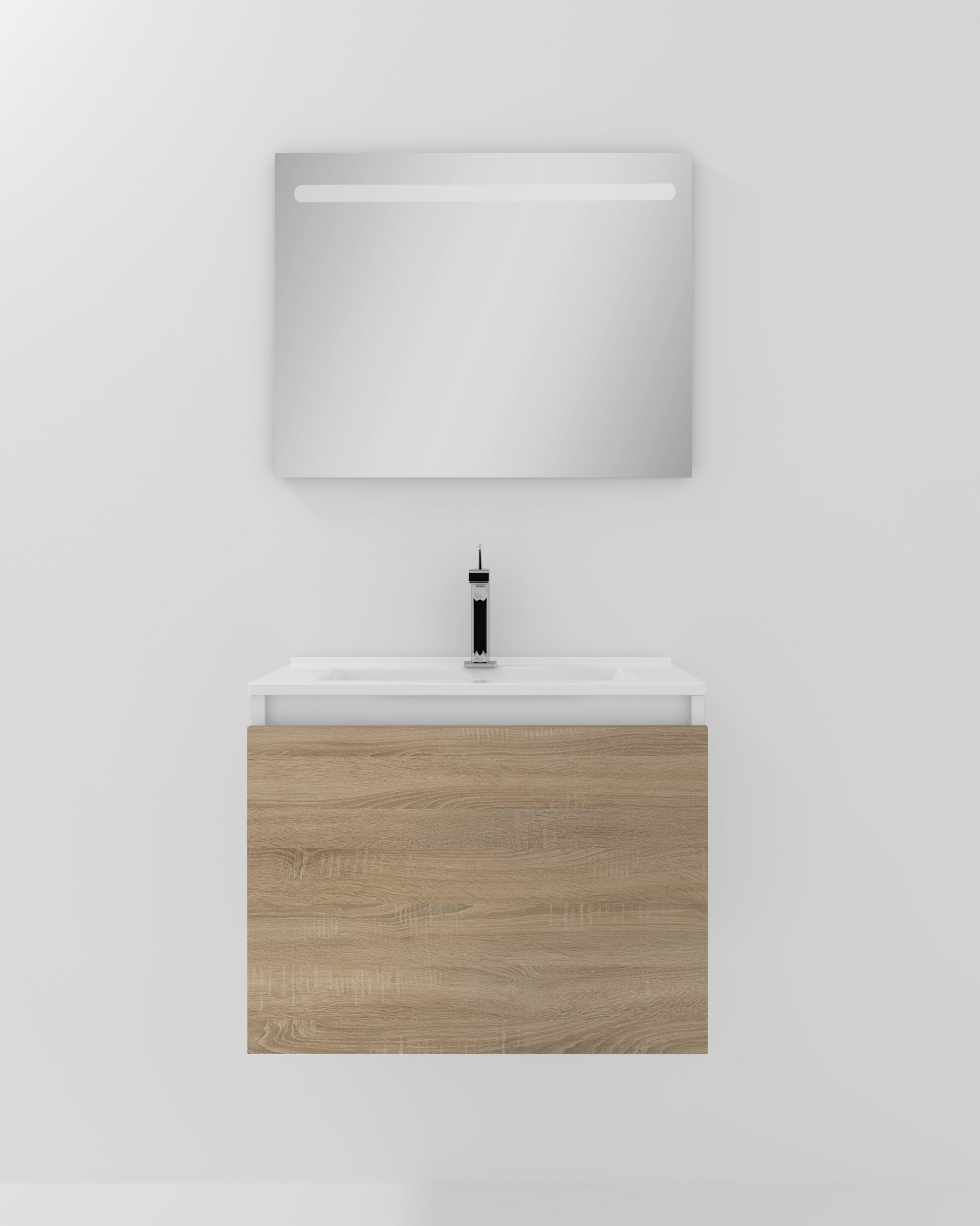 Mini-ensemble avec lavabo et miroir LED