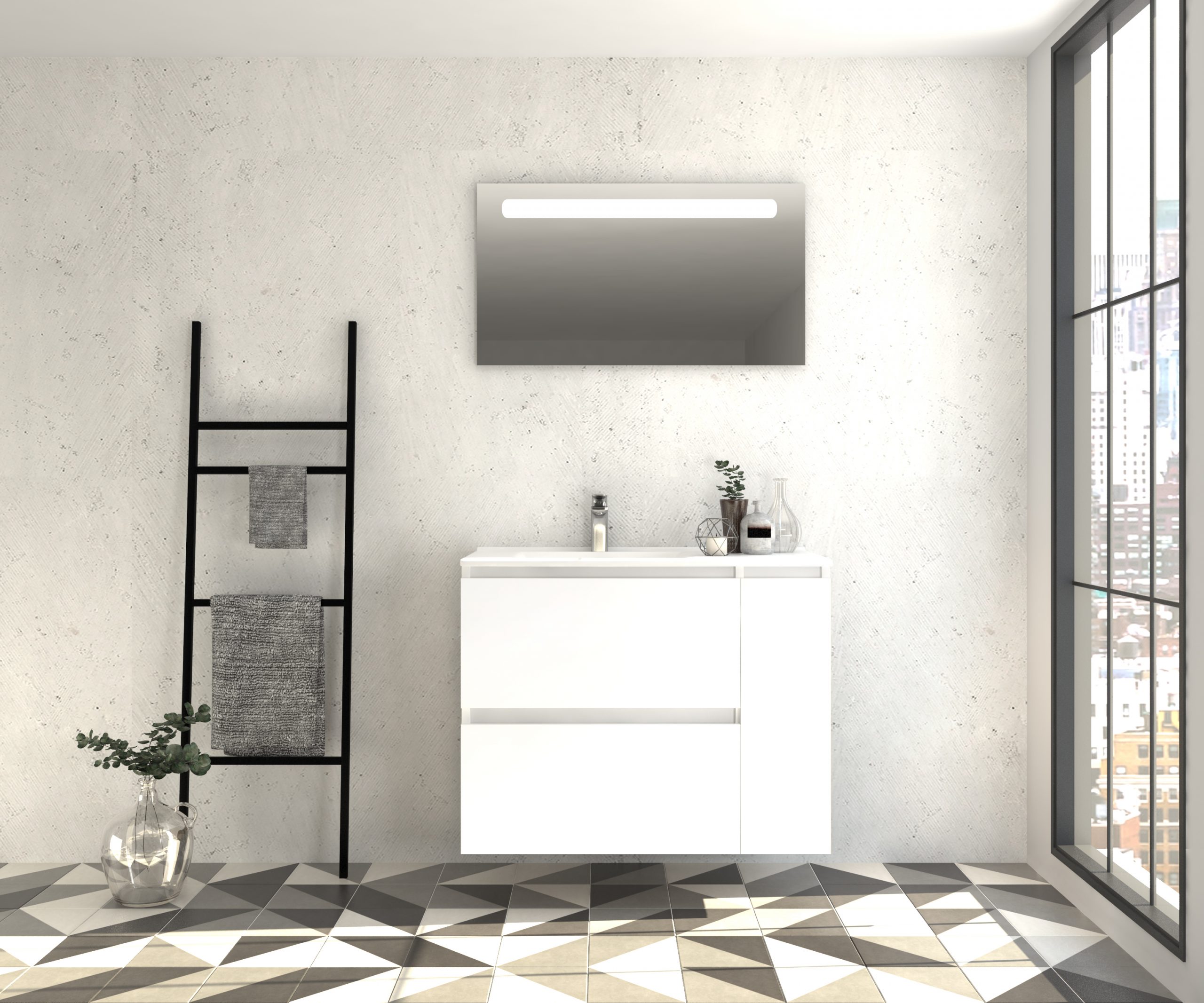 Pack Montpellier avec miroir LED et lavabo