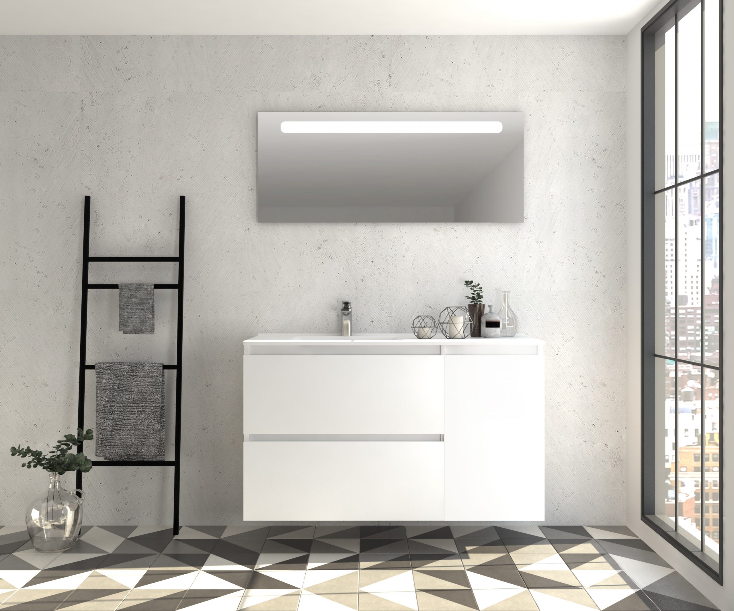 Pack Montpellier avec miroir LED et lavabo