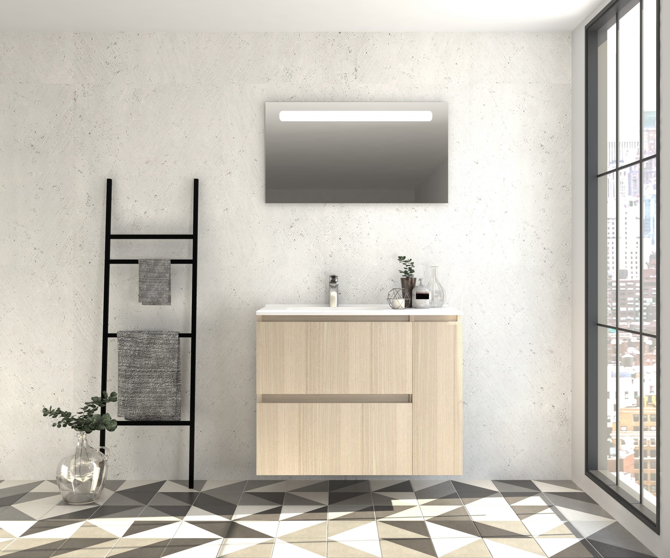Pack Montpellier avec miroir LED et lavabo