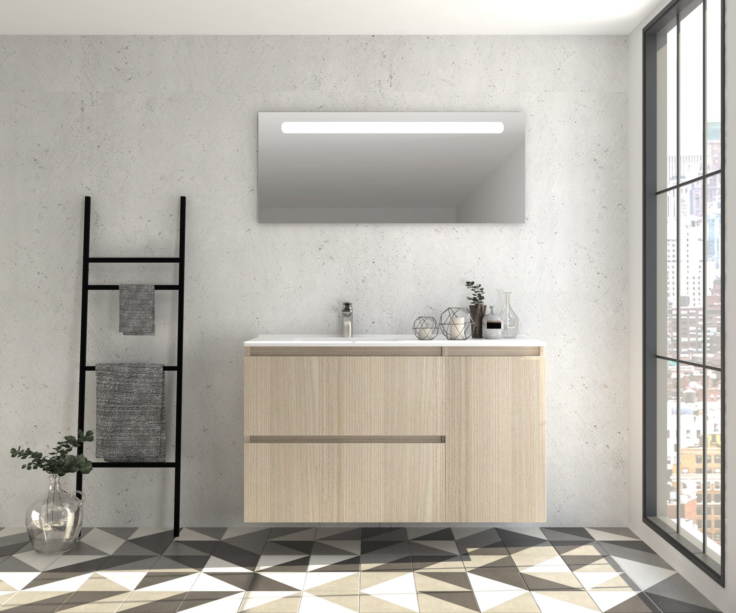Pack Montpellier avec miroir LED et lavabo