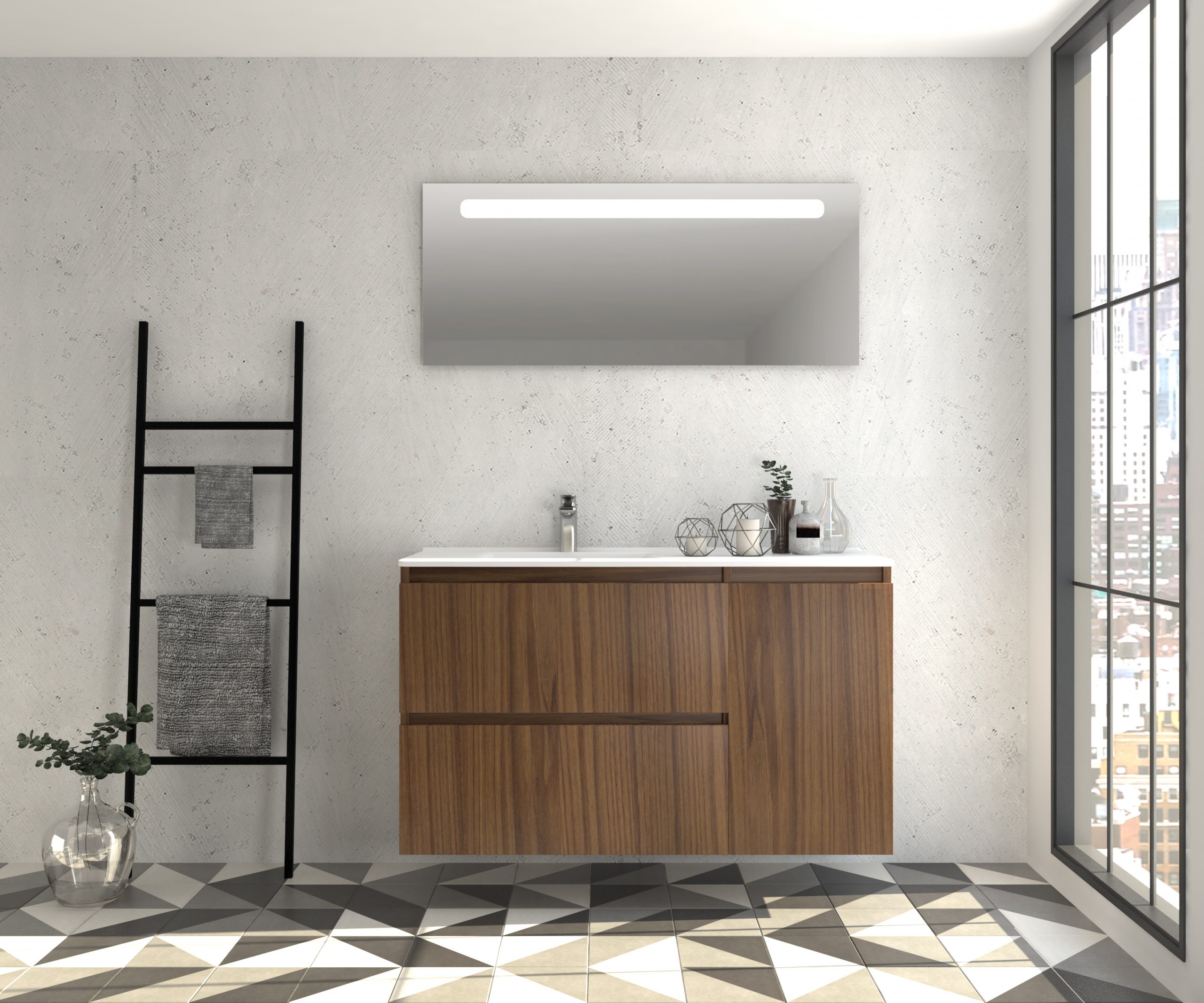Pack Montpellier avec miroir LED et lavabo