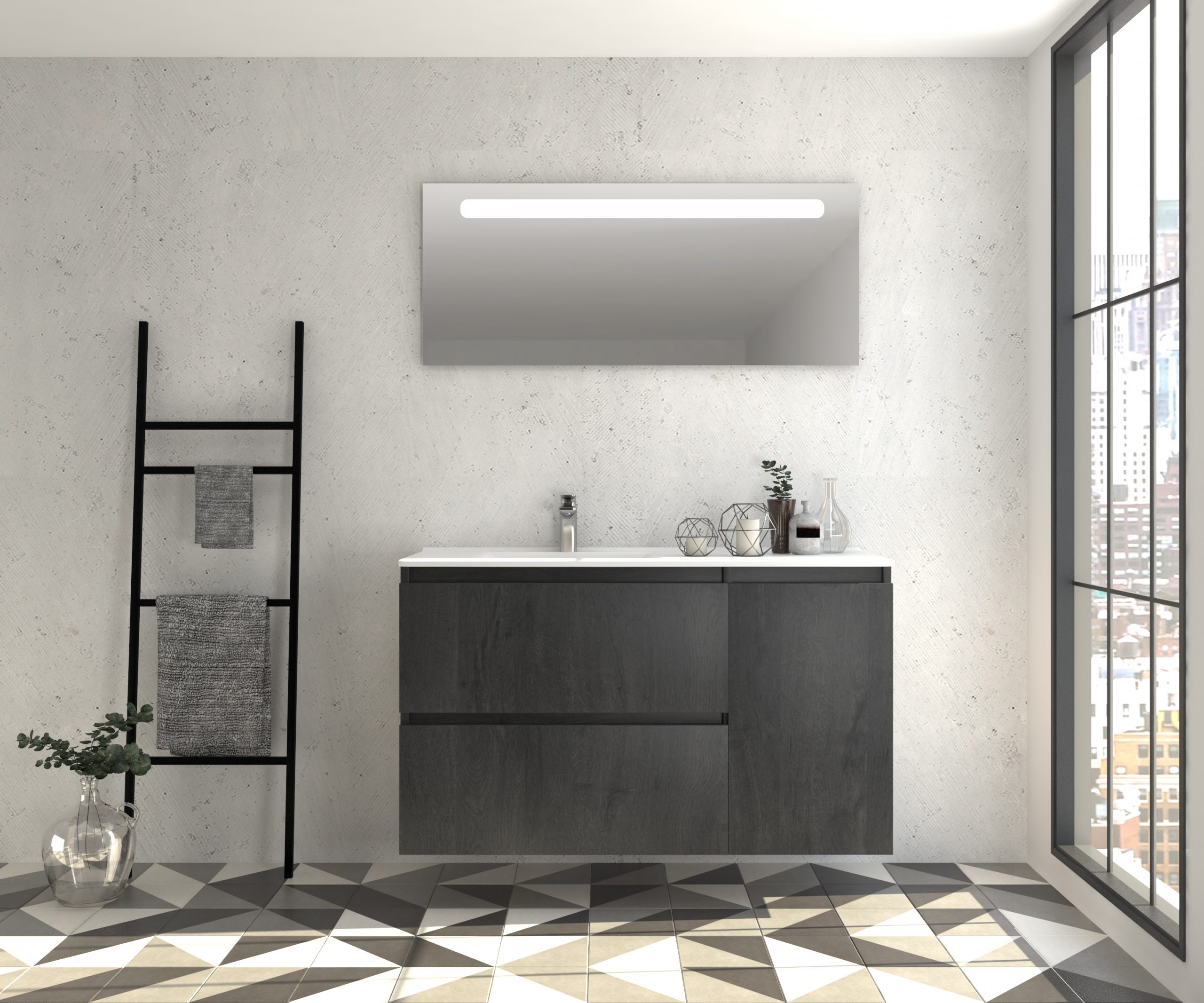 Pack Montpellier avec miroir LED et lavabo