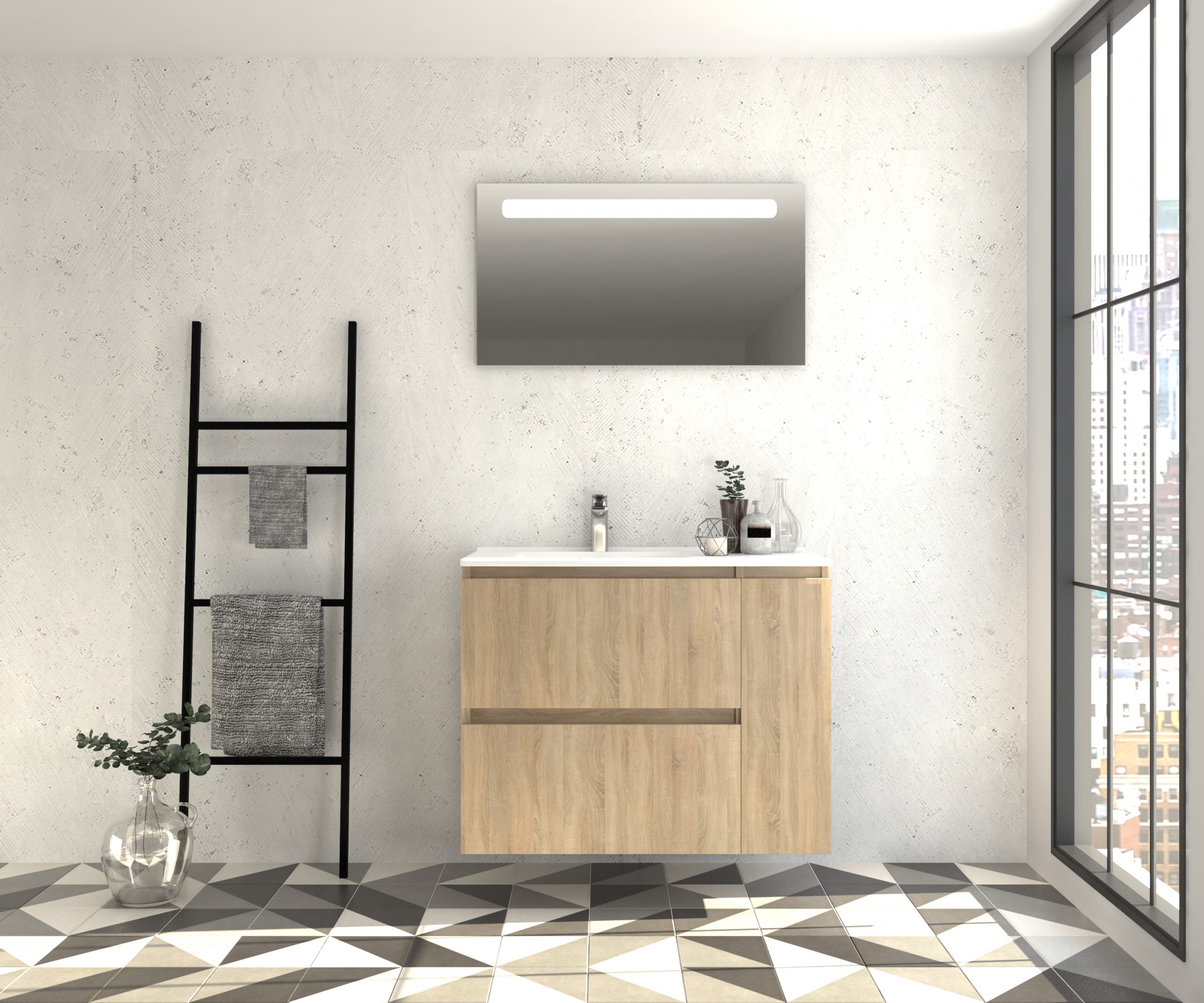 Pack Montpellier avec miroir LED et lavabo