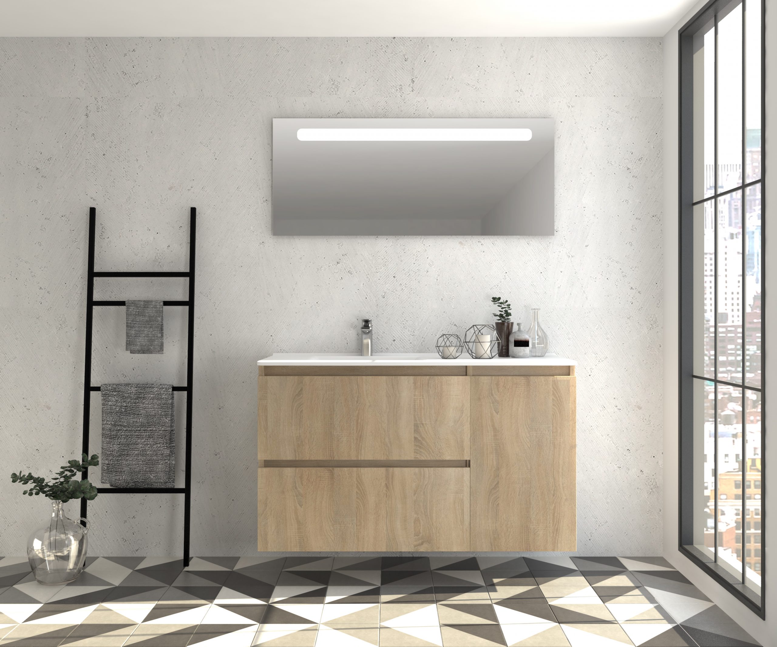 Pack Montpellier avec miroir LED et lavabo