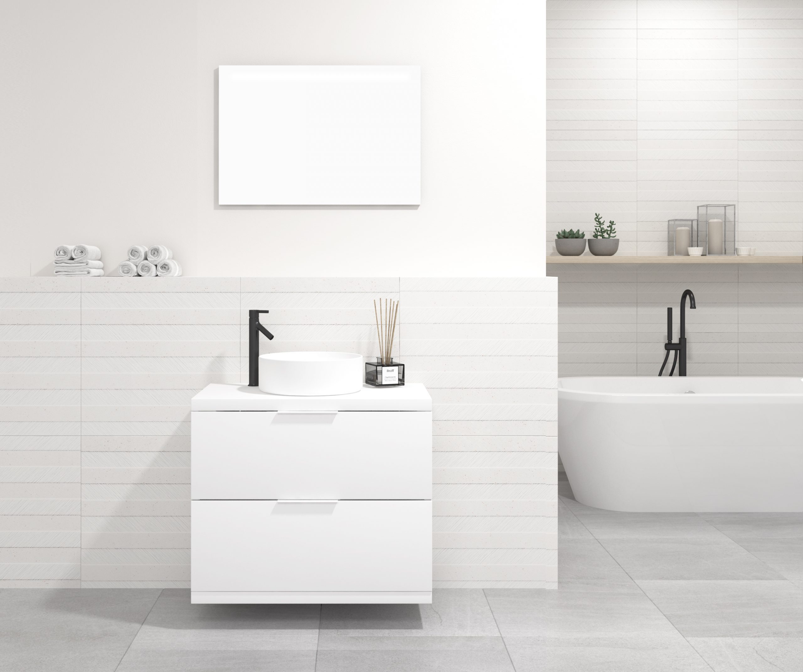 Pack MARONNE + vasque + miroir LED