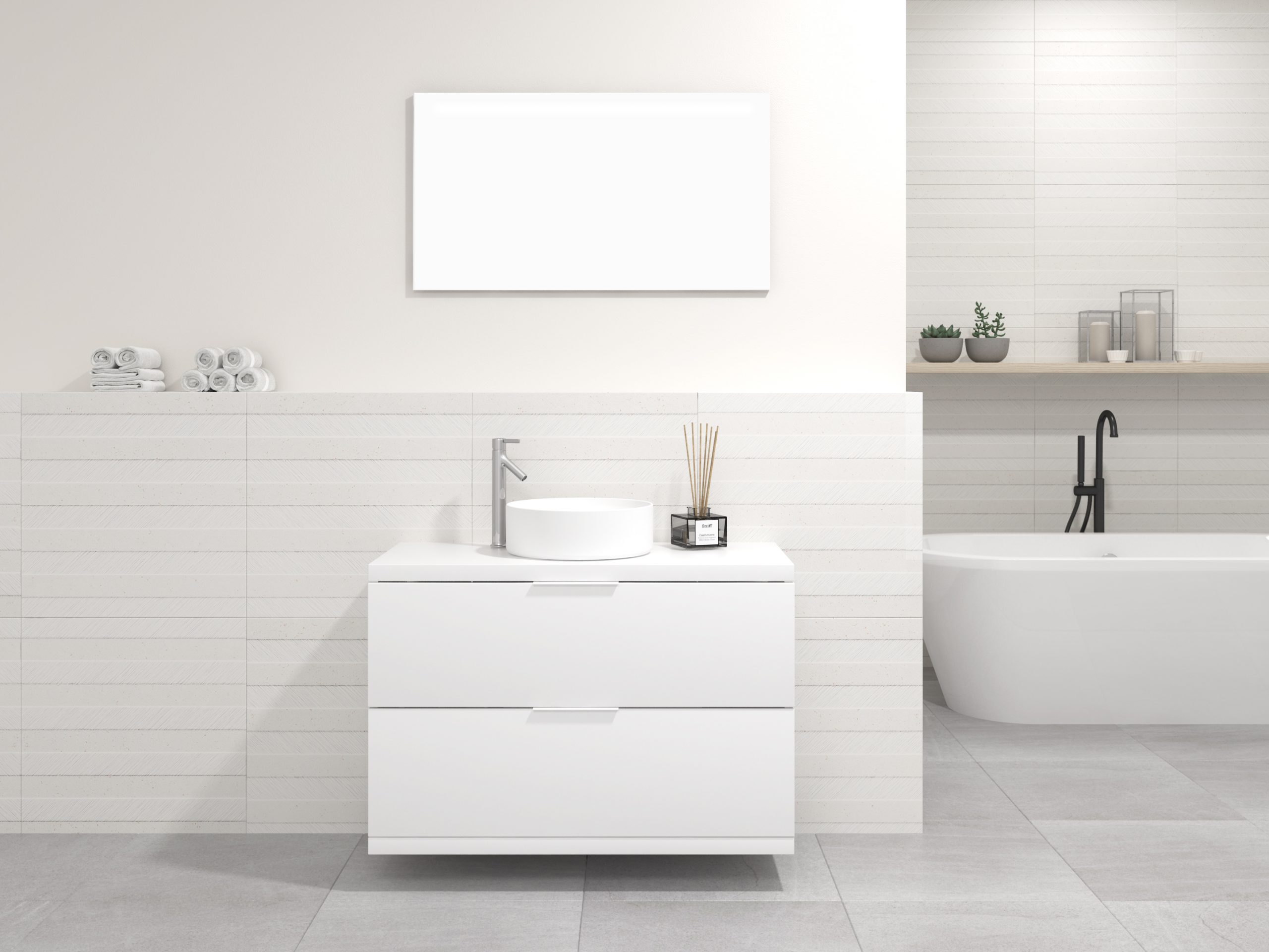 Pack MARONNE + vasque + miroir LED