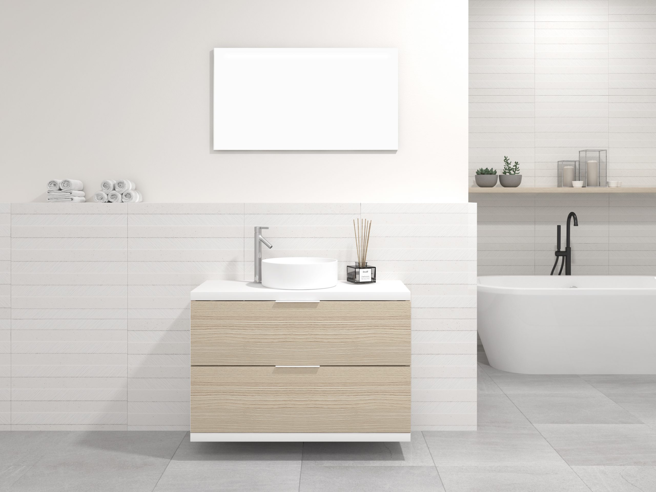 Pack MARONNE + vasque + miroir LED