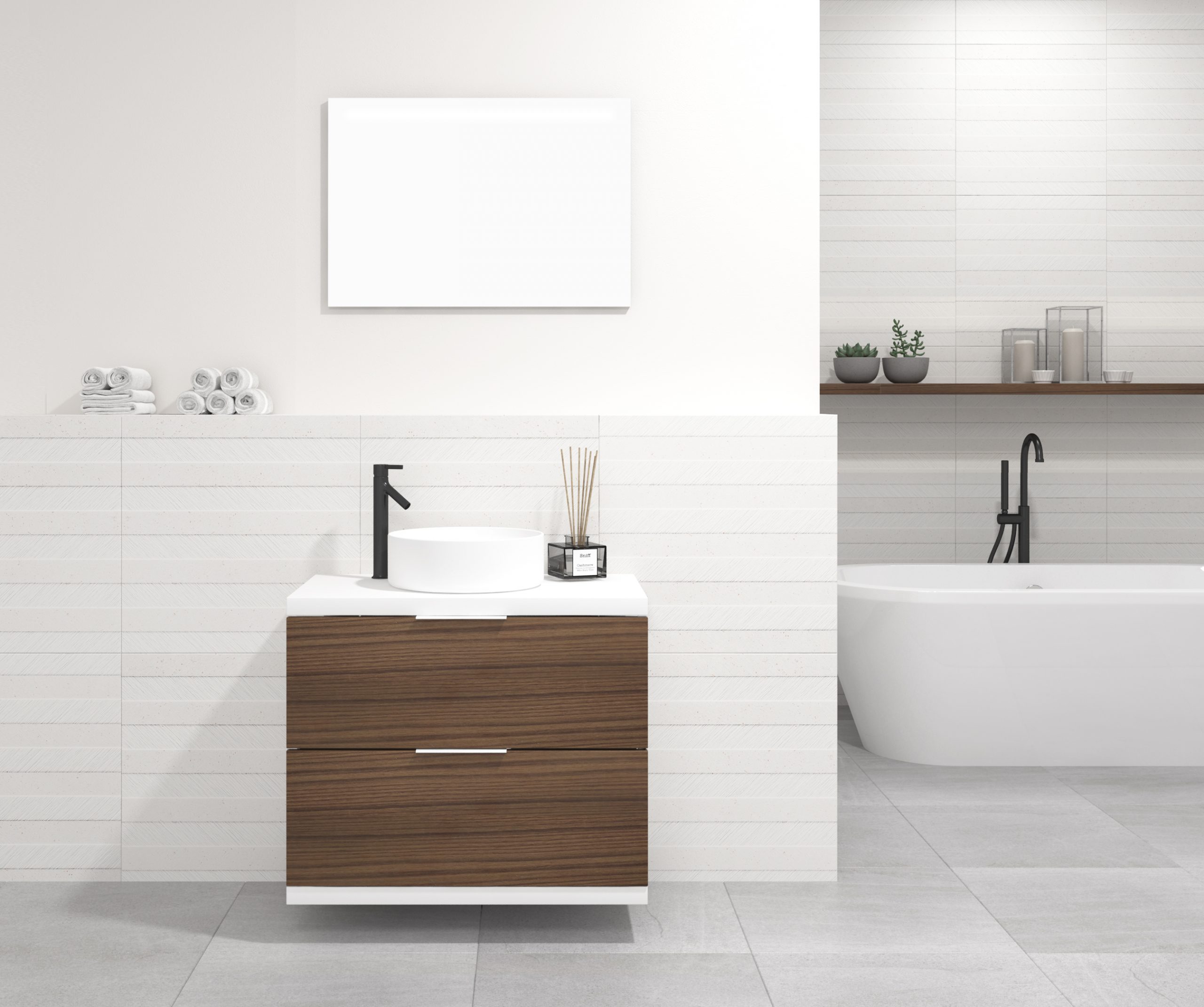 Pack MARONNE + vasque + miroir LED