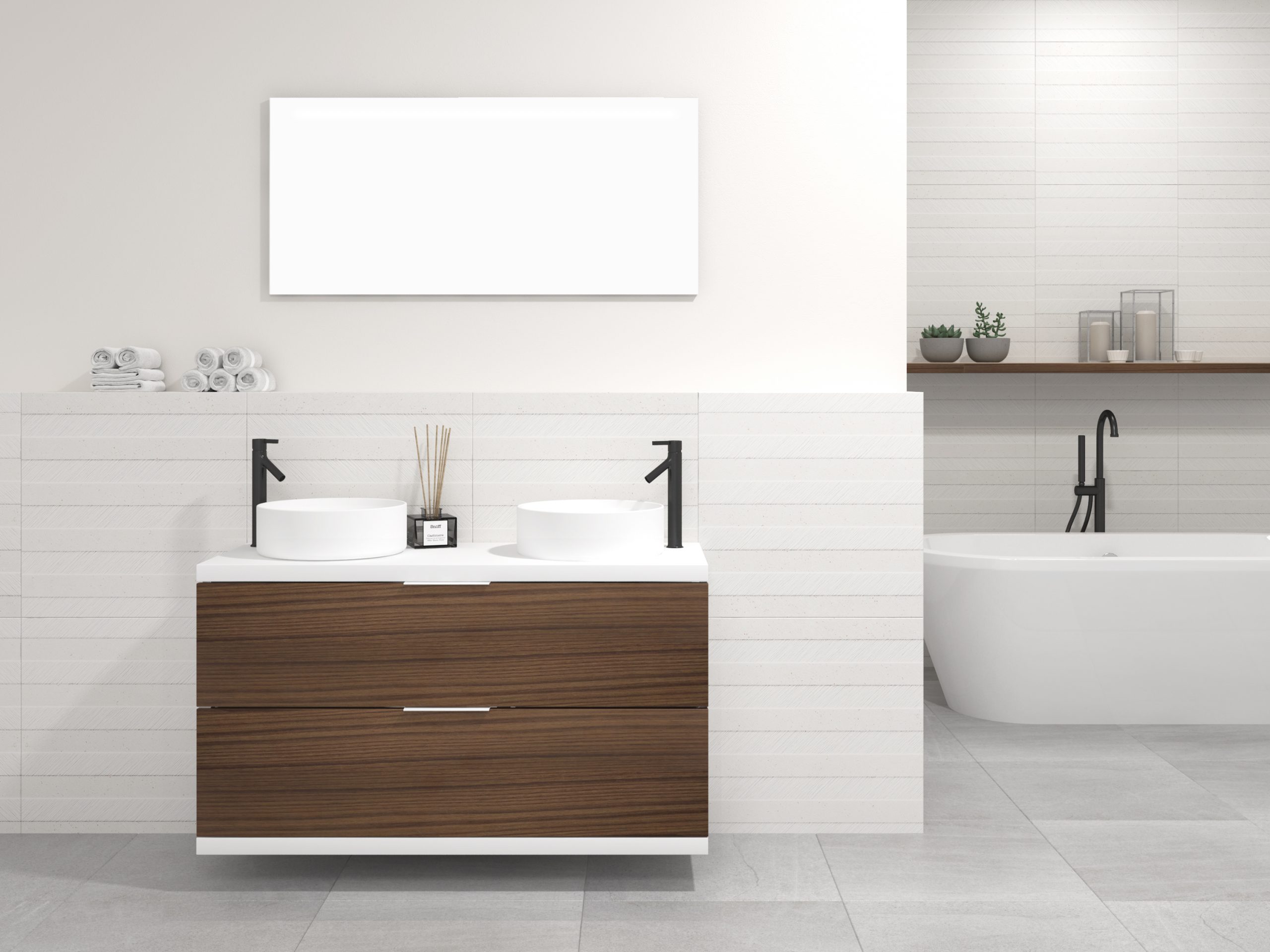 Pack MARONNE + vasque + miroir LED