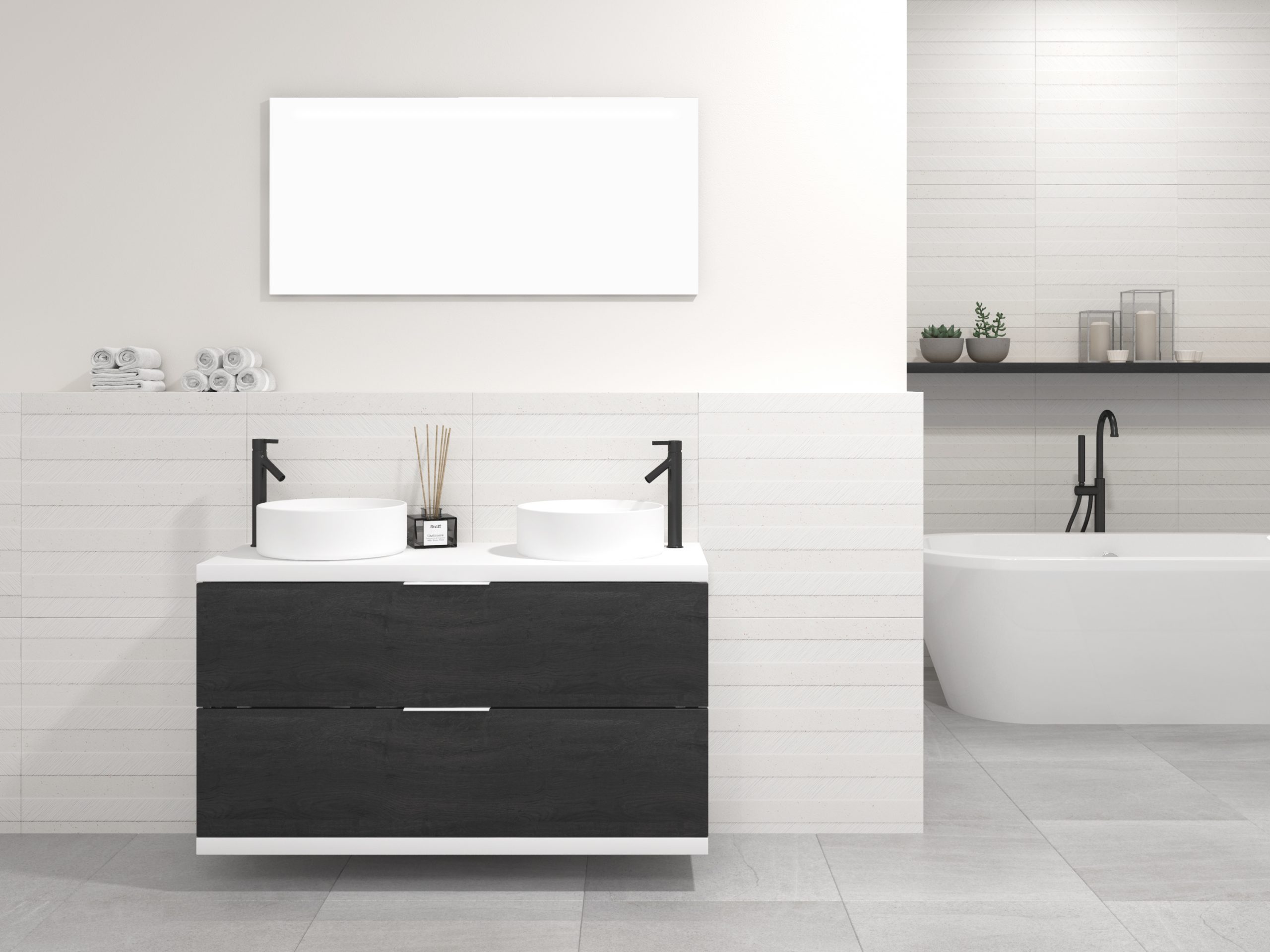 Pack MARONNE + vasque + miroir LED