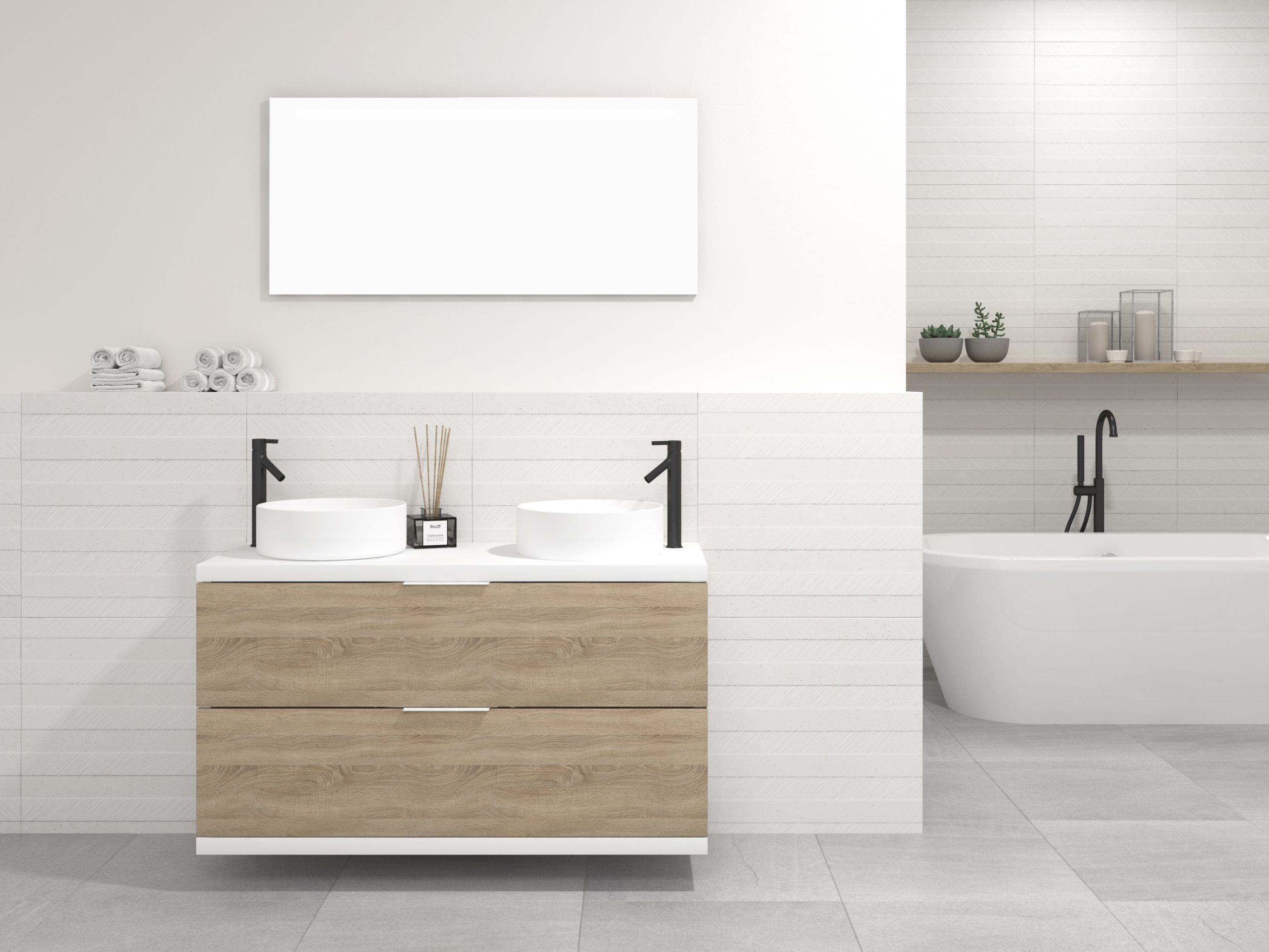 Pack MARONNE + vasque + miroir LED