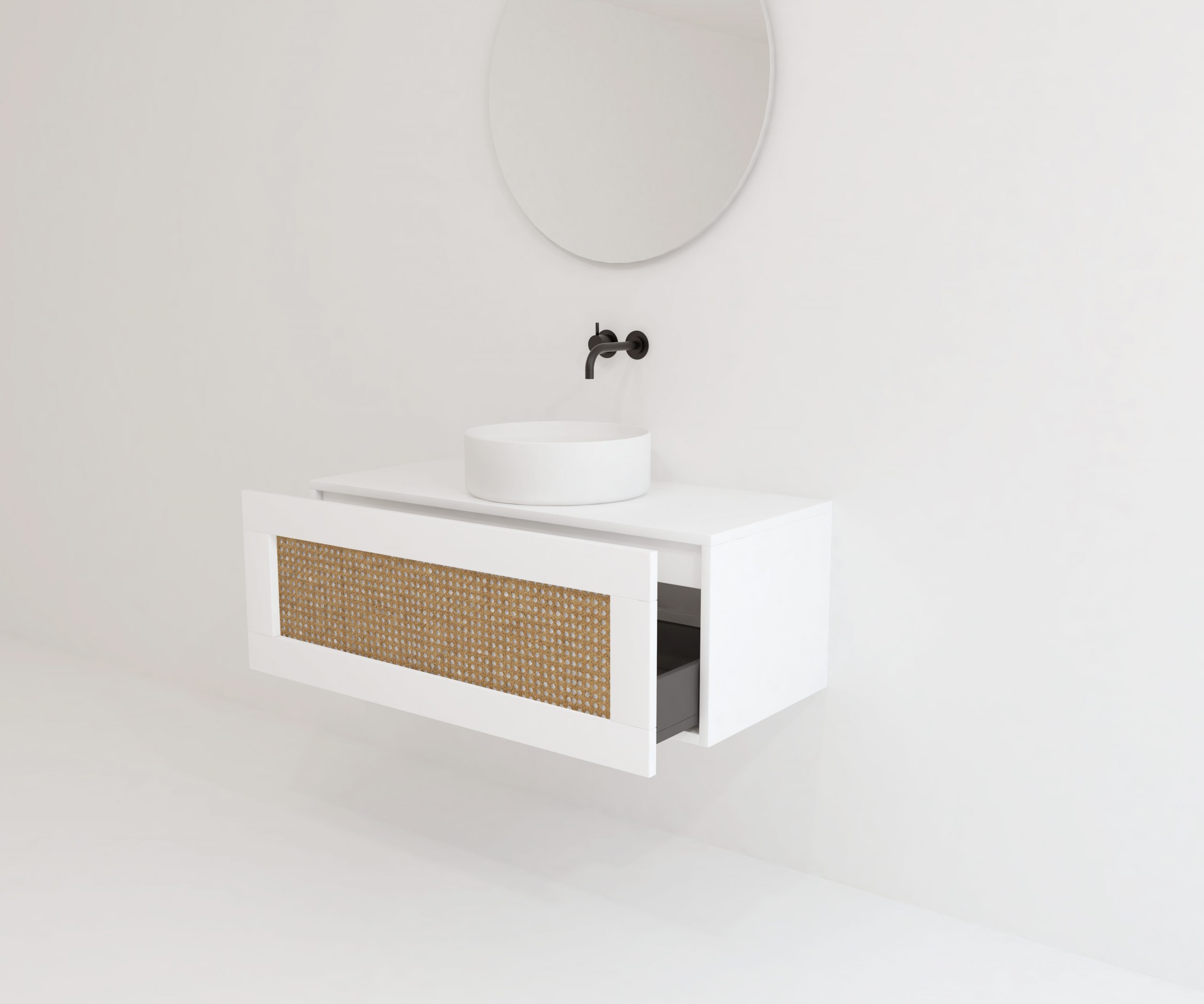 Pack ARTOIS blanc 100 cm + lavabo + miroir  circular