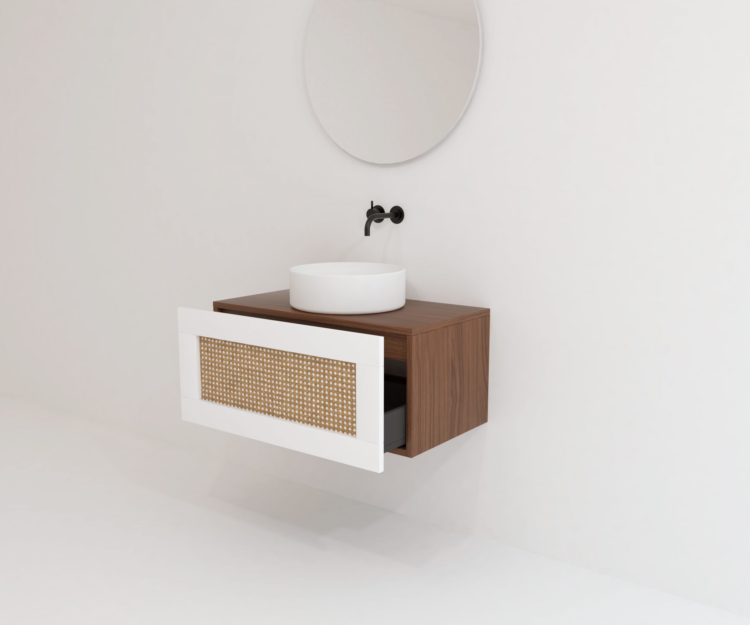 Pack ARTOIS noir 80 cm + vase + miroir rond