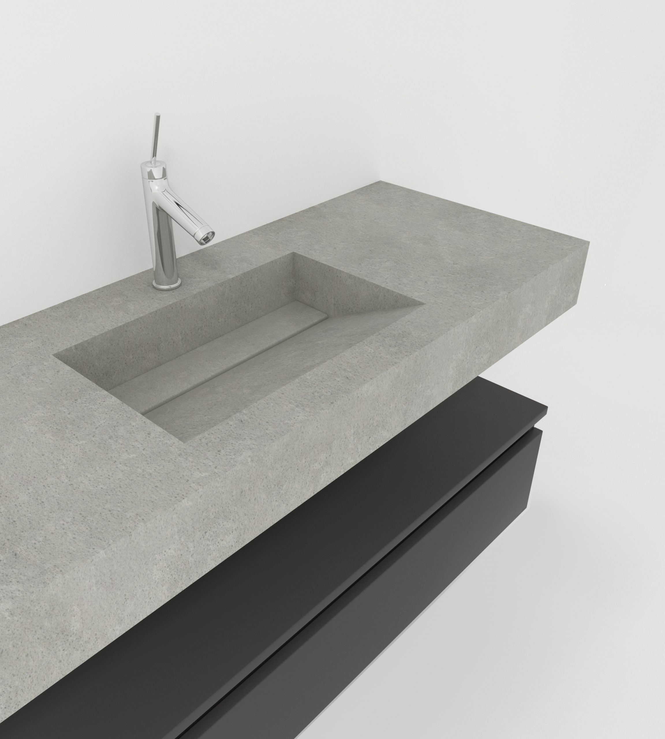 Pack Venus con lavabo mármol compacto doble seno, espejo y foco led