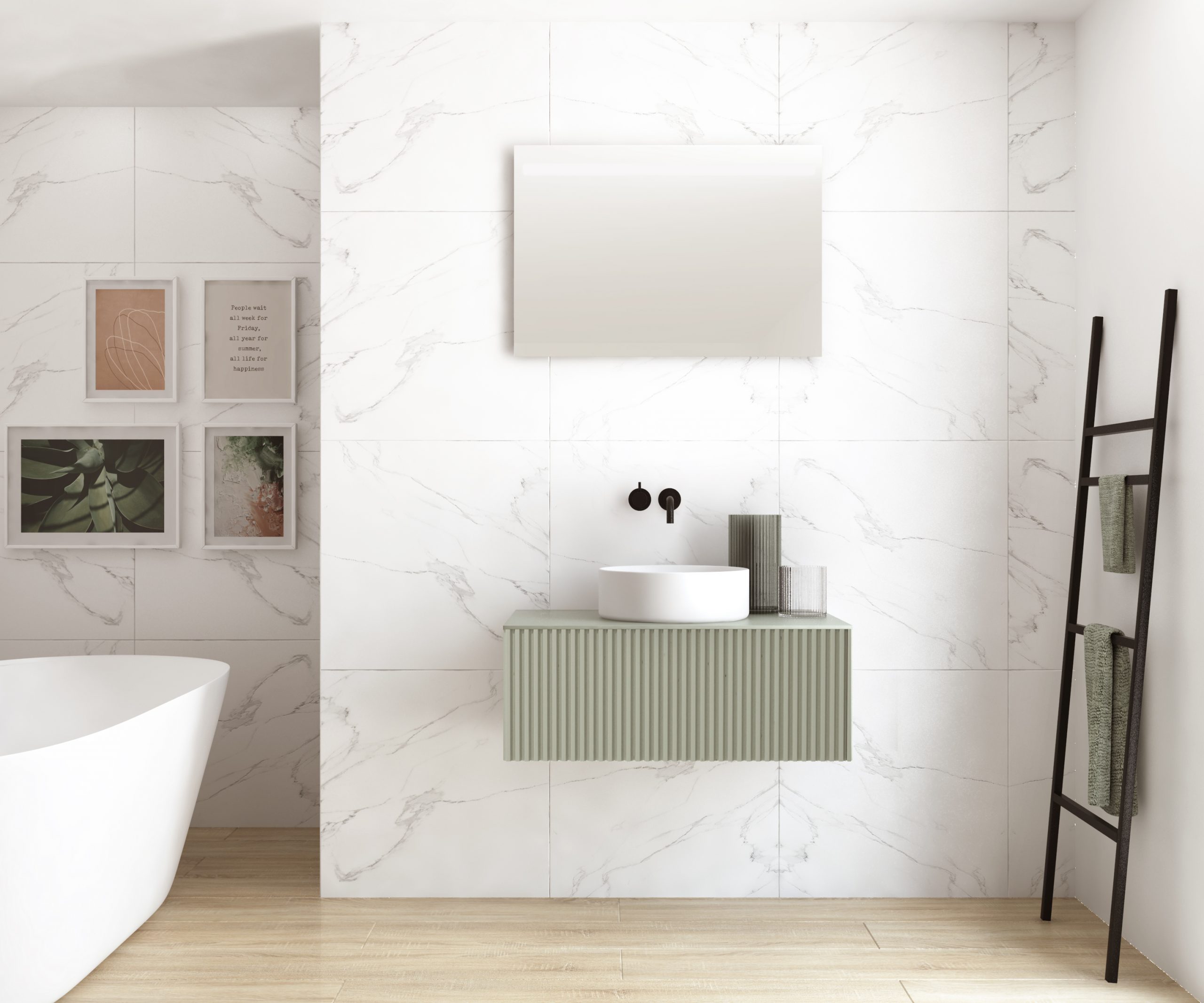 Pack Vologne + lavabo + espejo LED