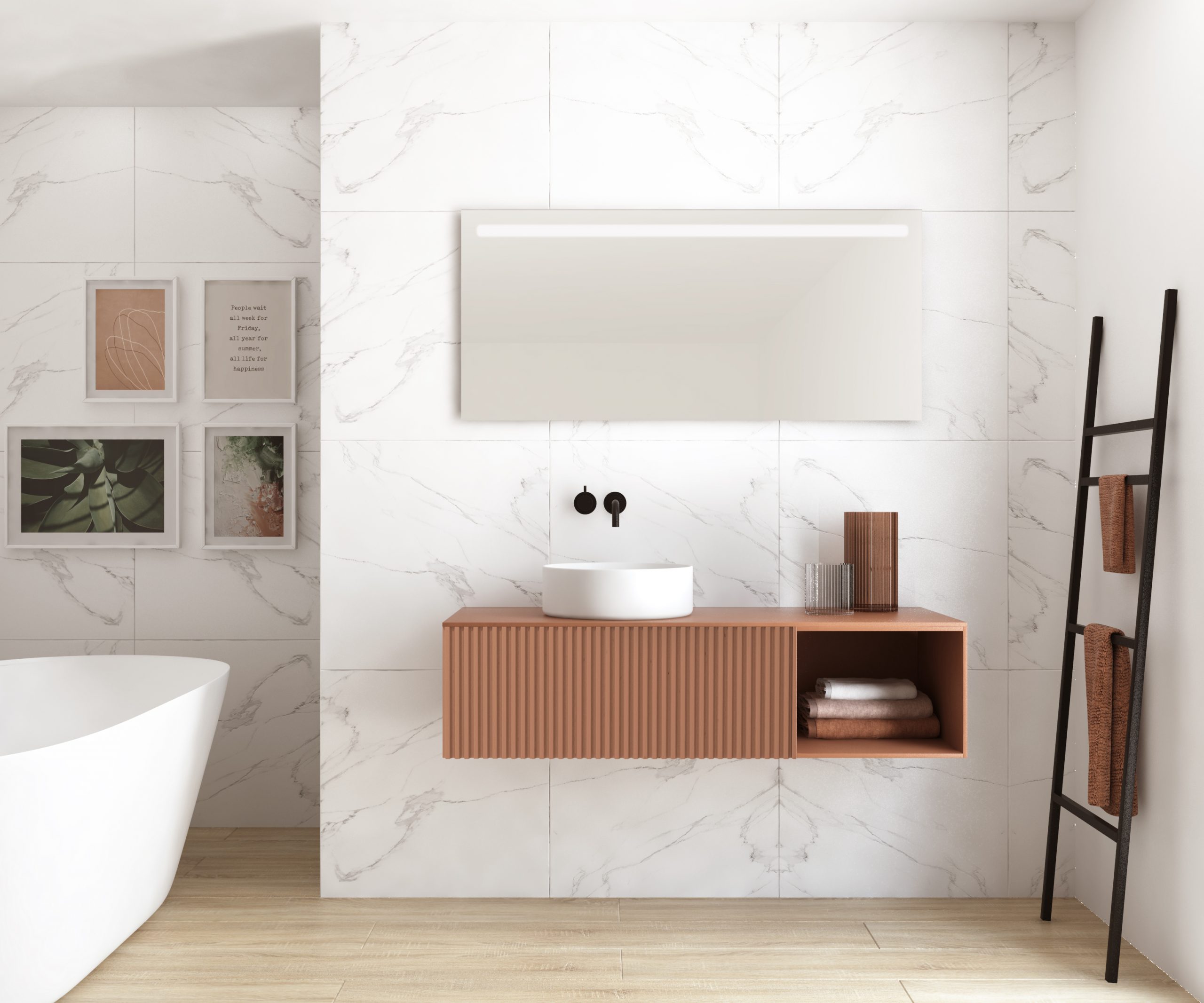 Pack Vologne + lavabo + espejo LED