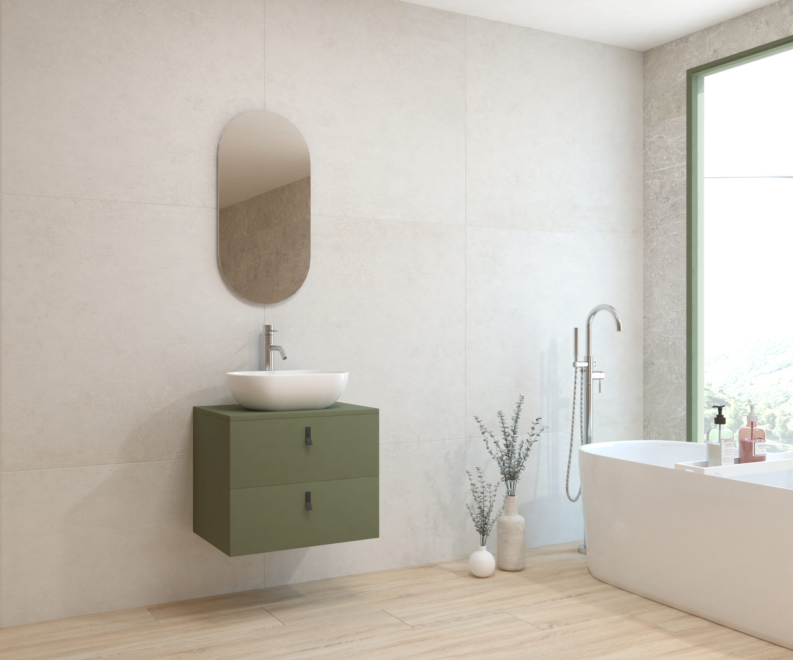 Pack ALEGHE COULEURS + lavabo + capsule miroir