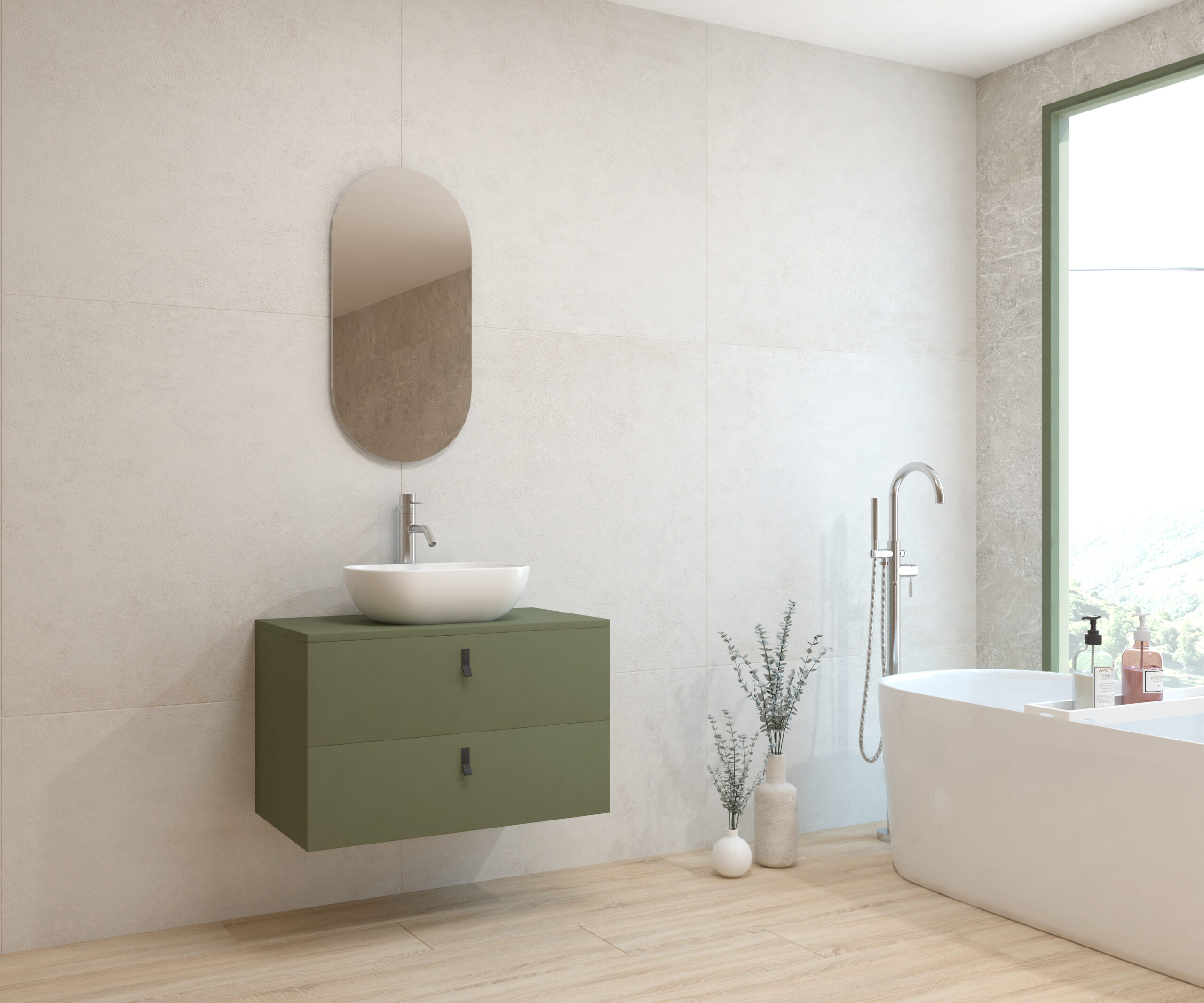Pack ALEGHE COULEURS + lavabo + capsule miroir