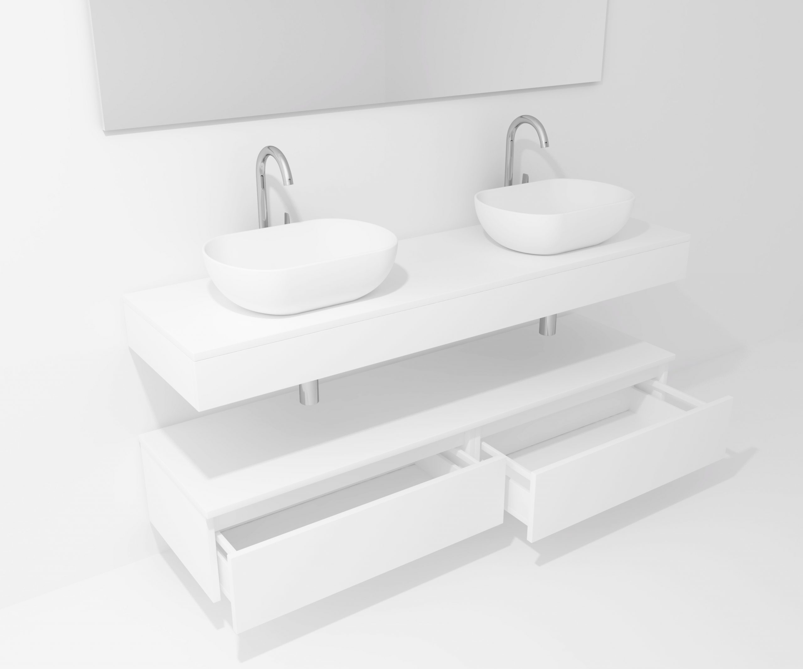 Pack Córcega con lavabo sobreencimera y espejo LED