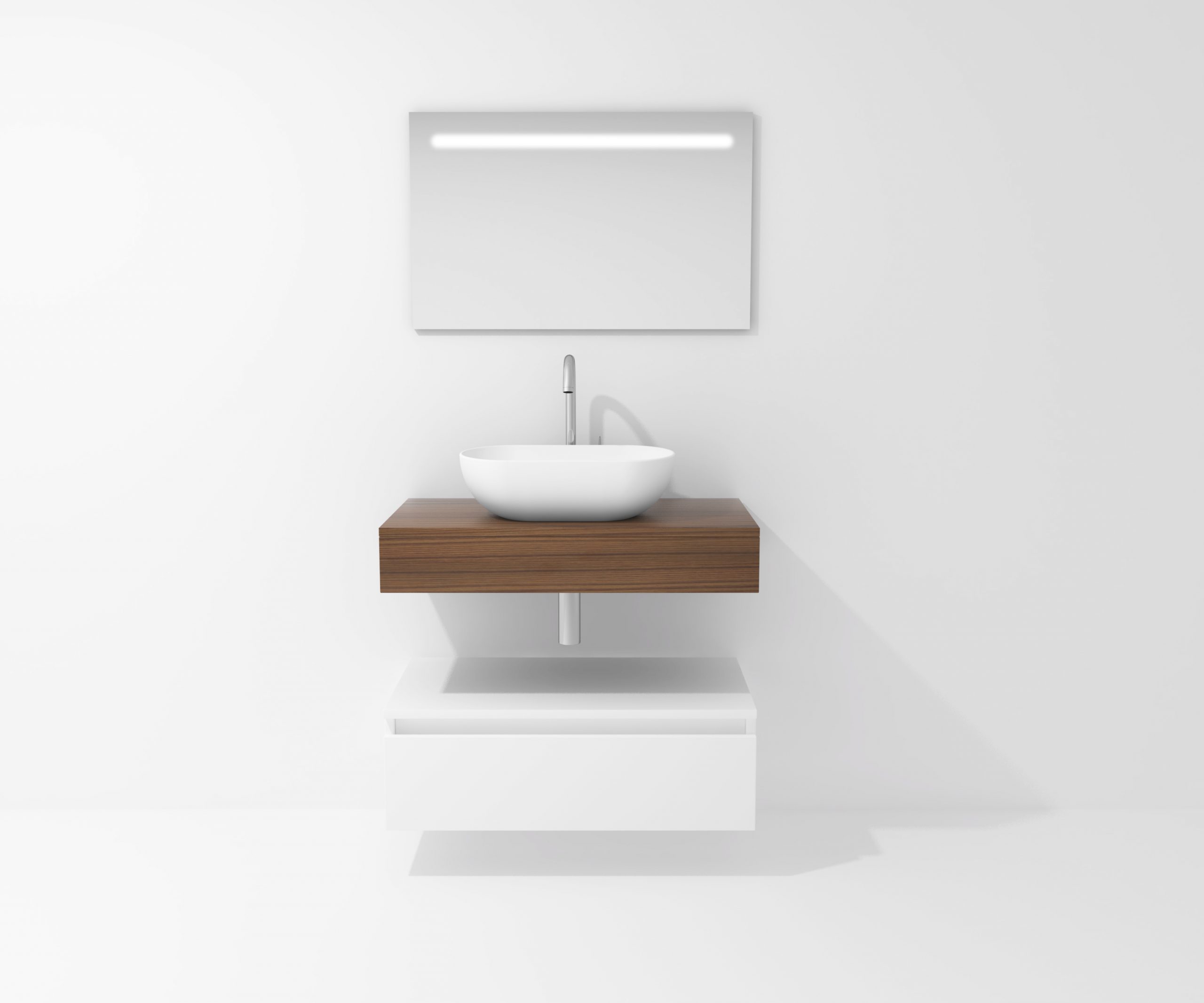 Pack Córcega con lavabo sobreencimera y espejo LED