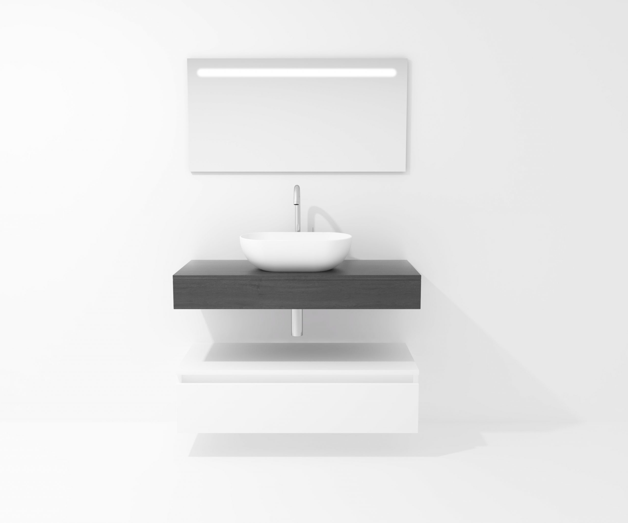 Pack Córcega con lavabo sobreencimera y espejo LED