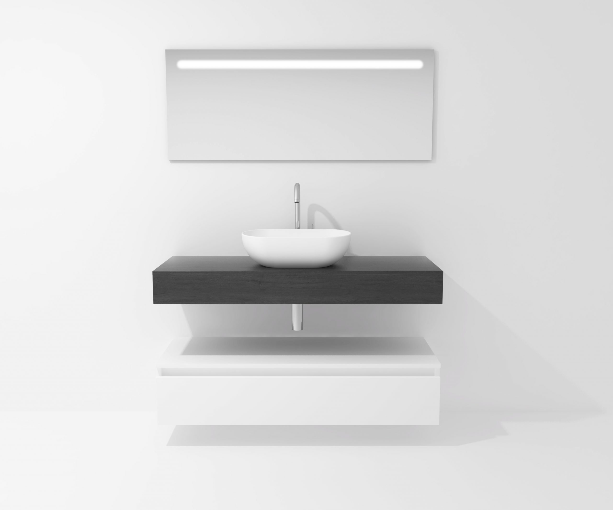 Pack Córcega con lavabo sobreencimera y espejo LED