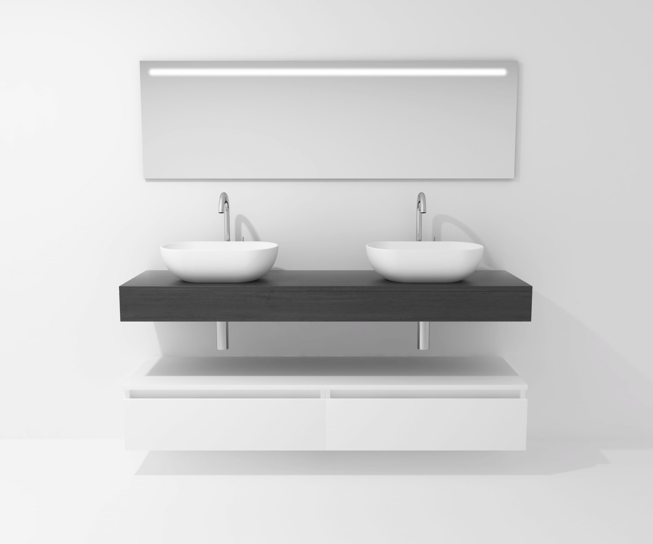 Pack Córcega con doble lavabo sobreencimera y espejo LED