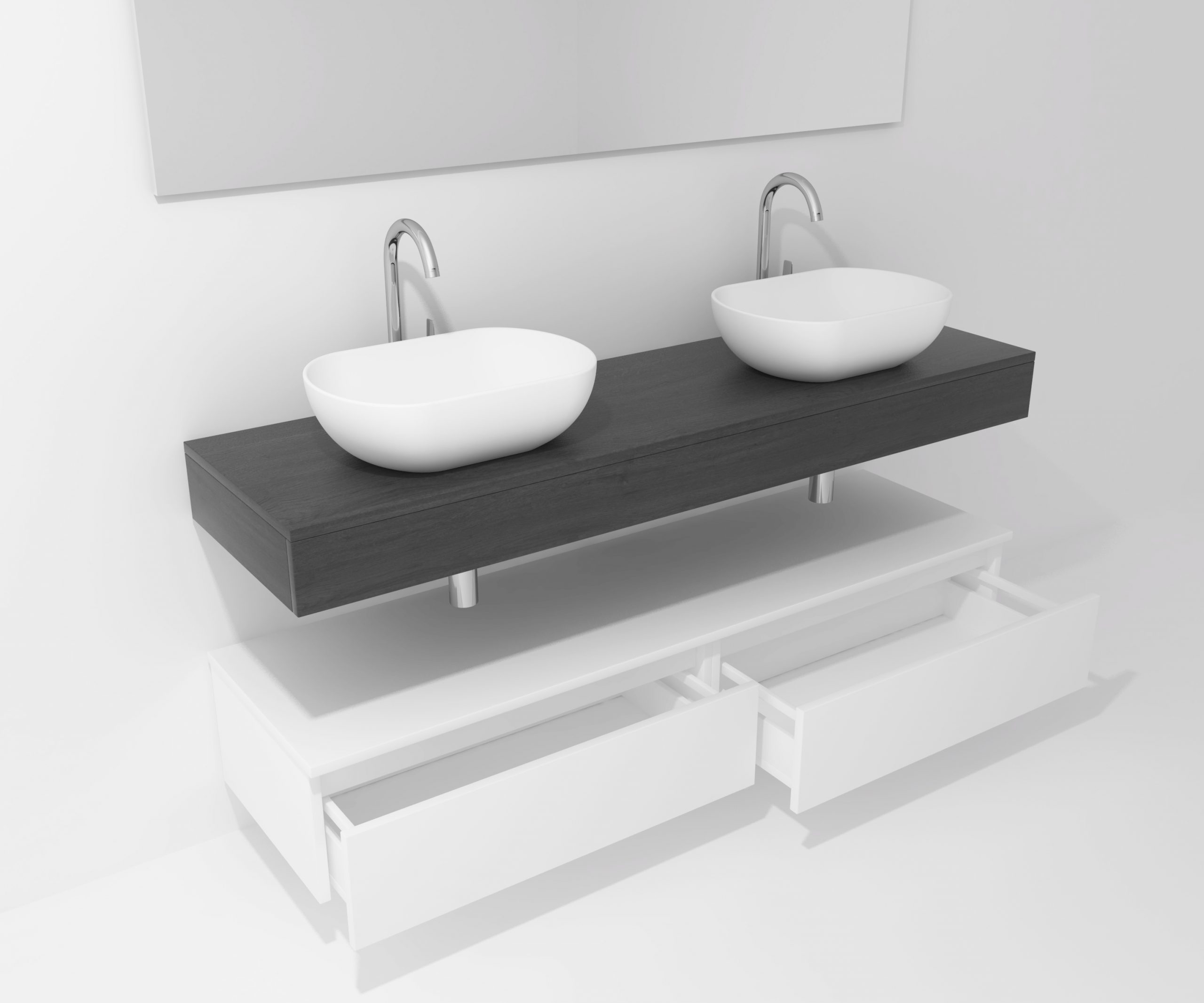 Pack Córcega con lavabo sobreencimera y espejo LED