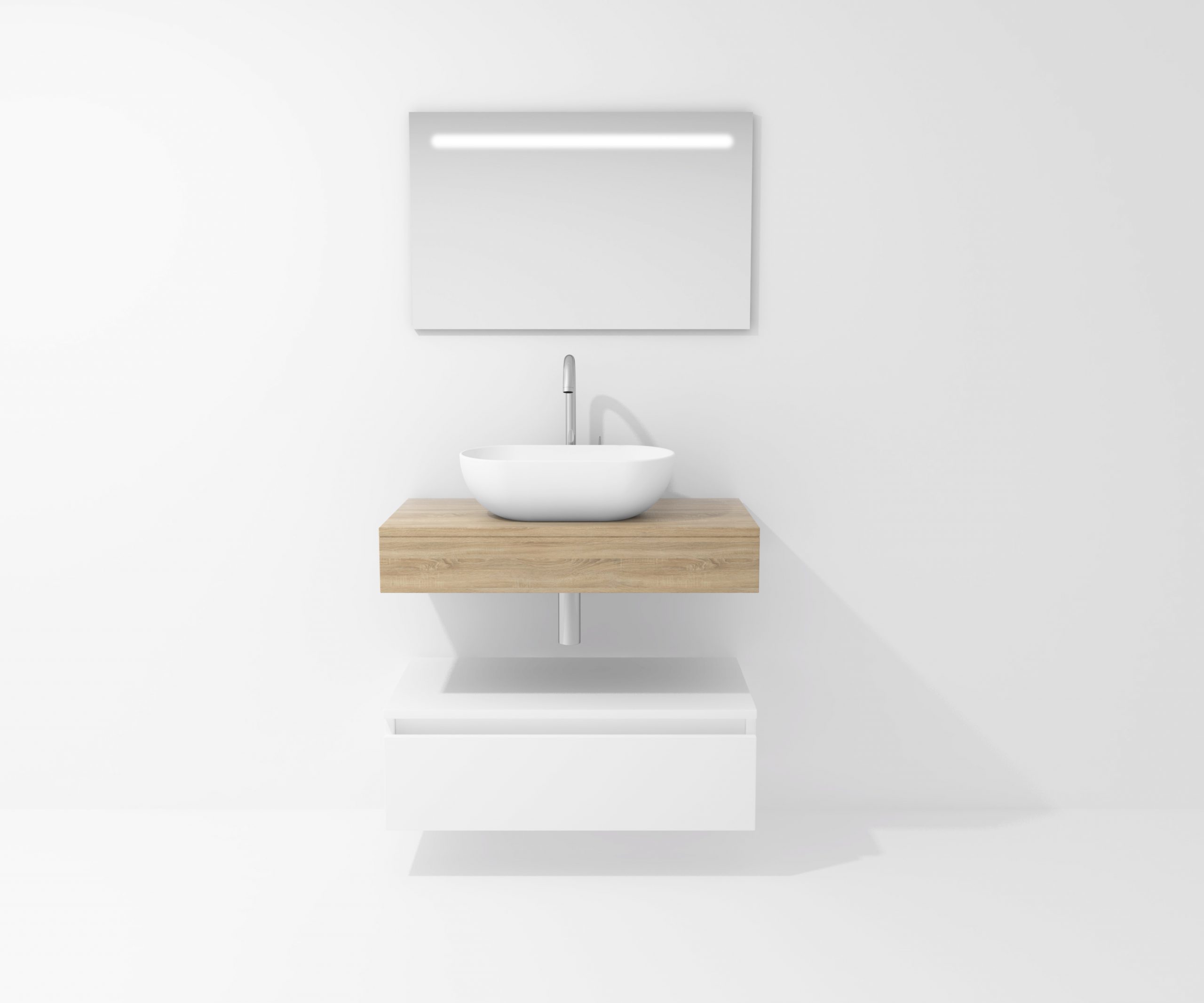 Pack Córcega con lavabo sobreencimera y espejo LED