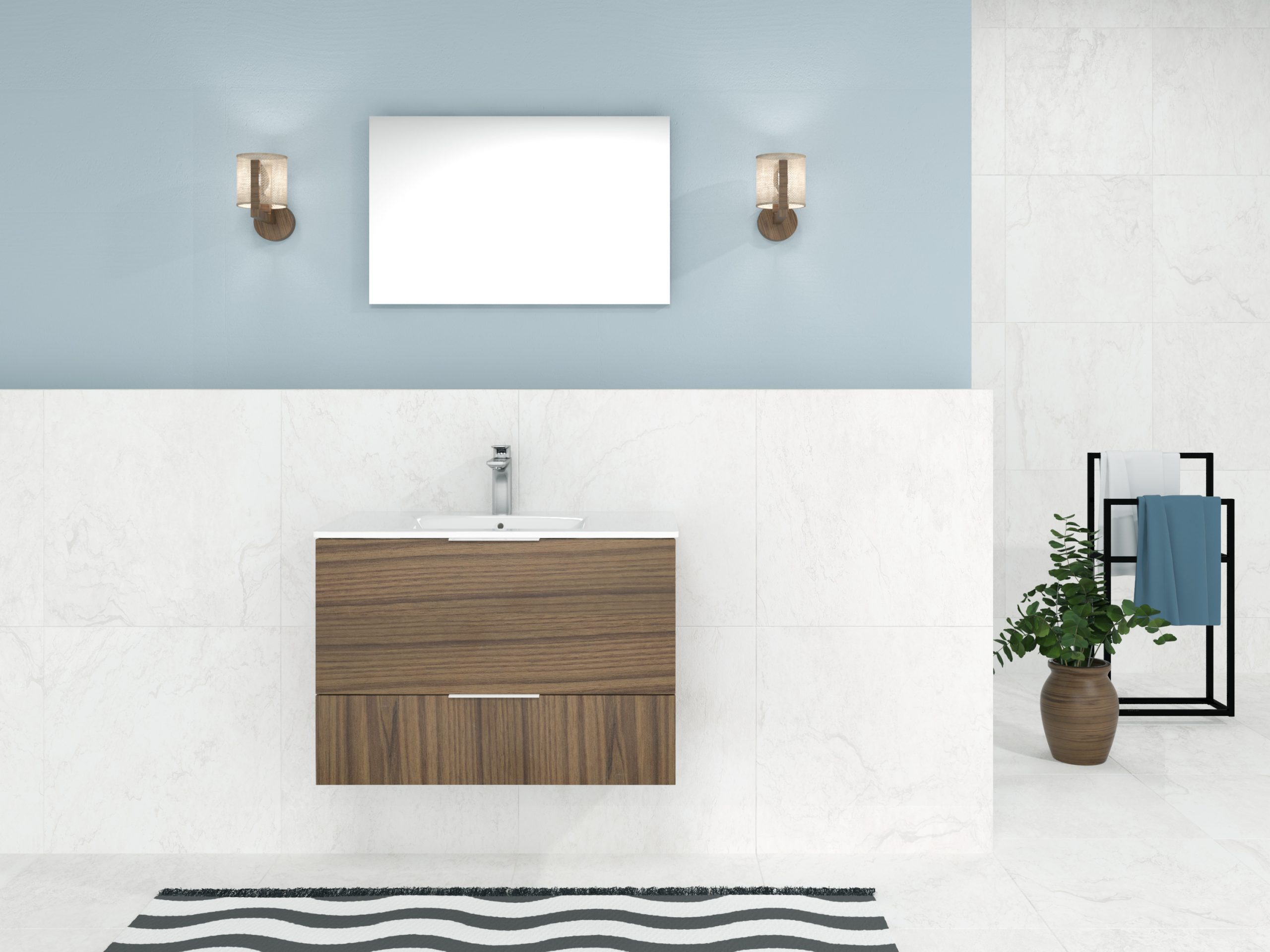 Pack Orléans avec lavabo et miroir LED
