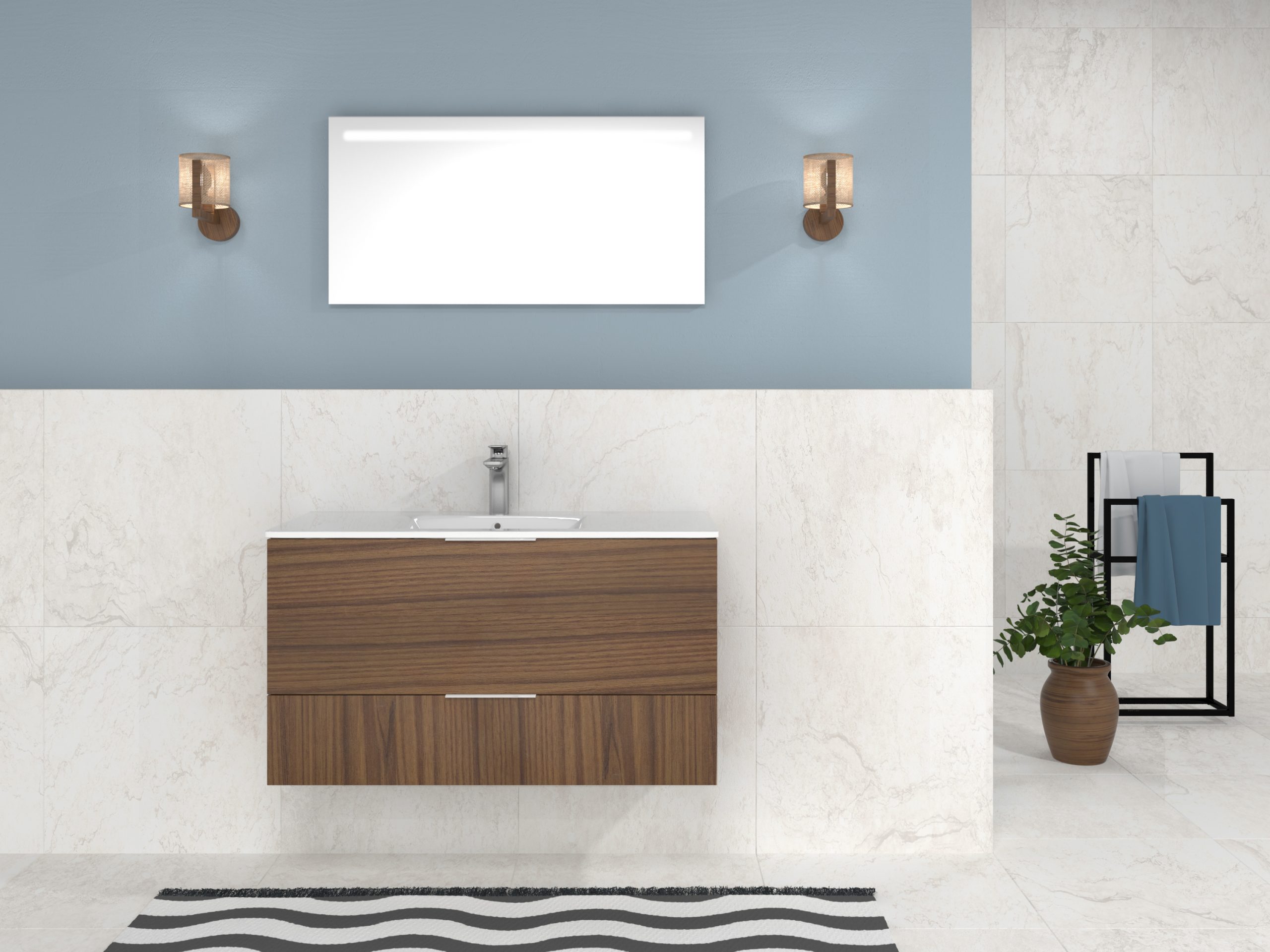 Pack Orléans avec lavabo et miroir LED