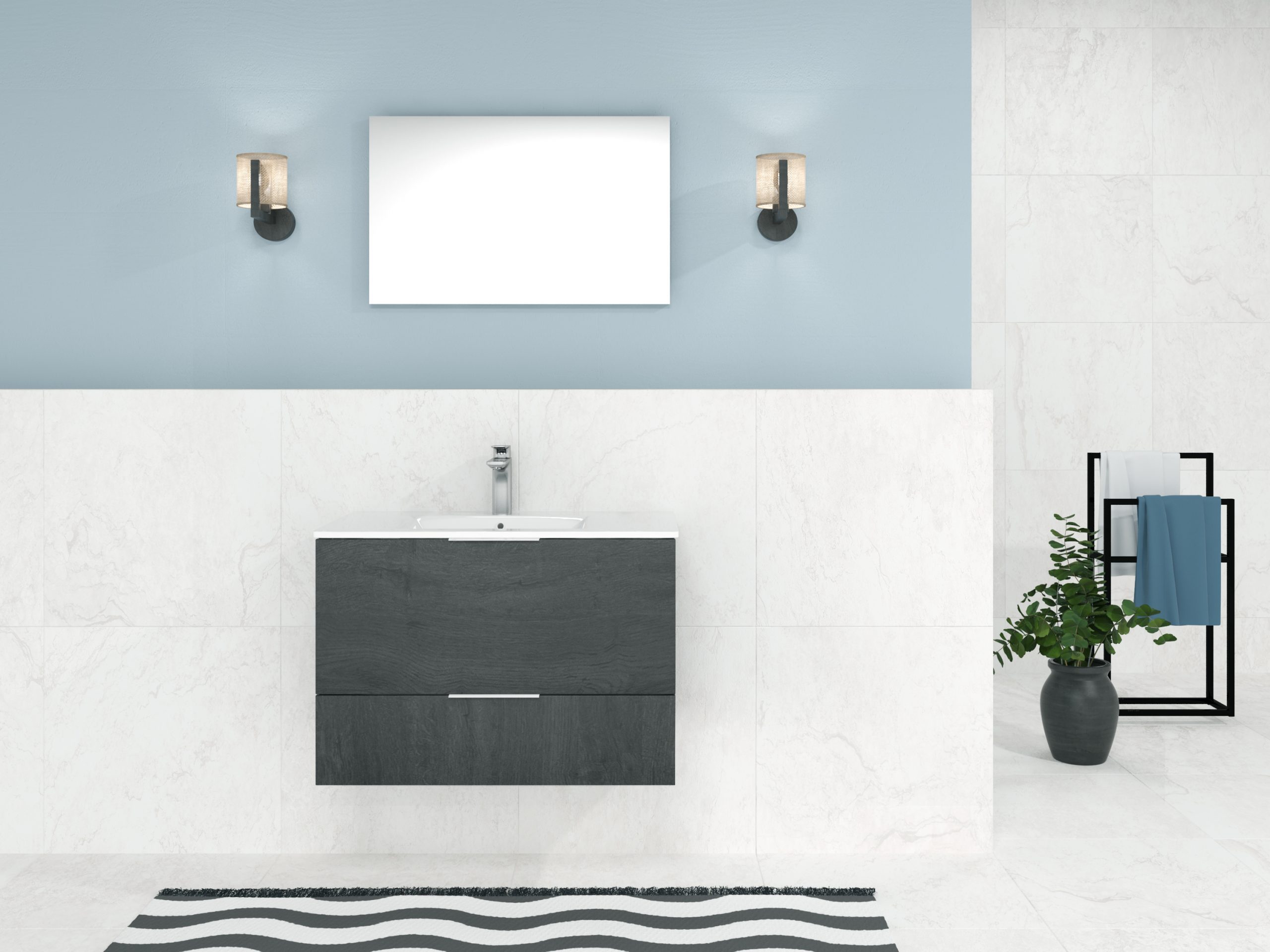 Pack Orléans avec lavabo et miroir LED
