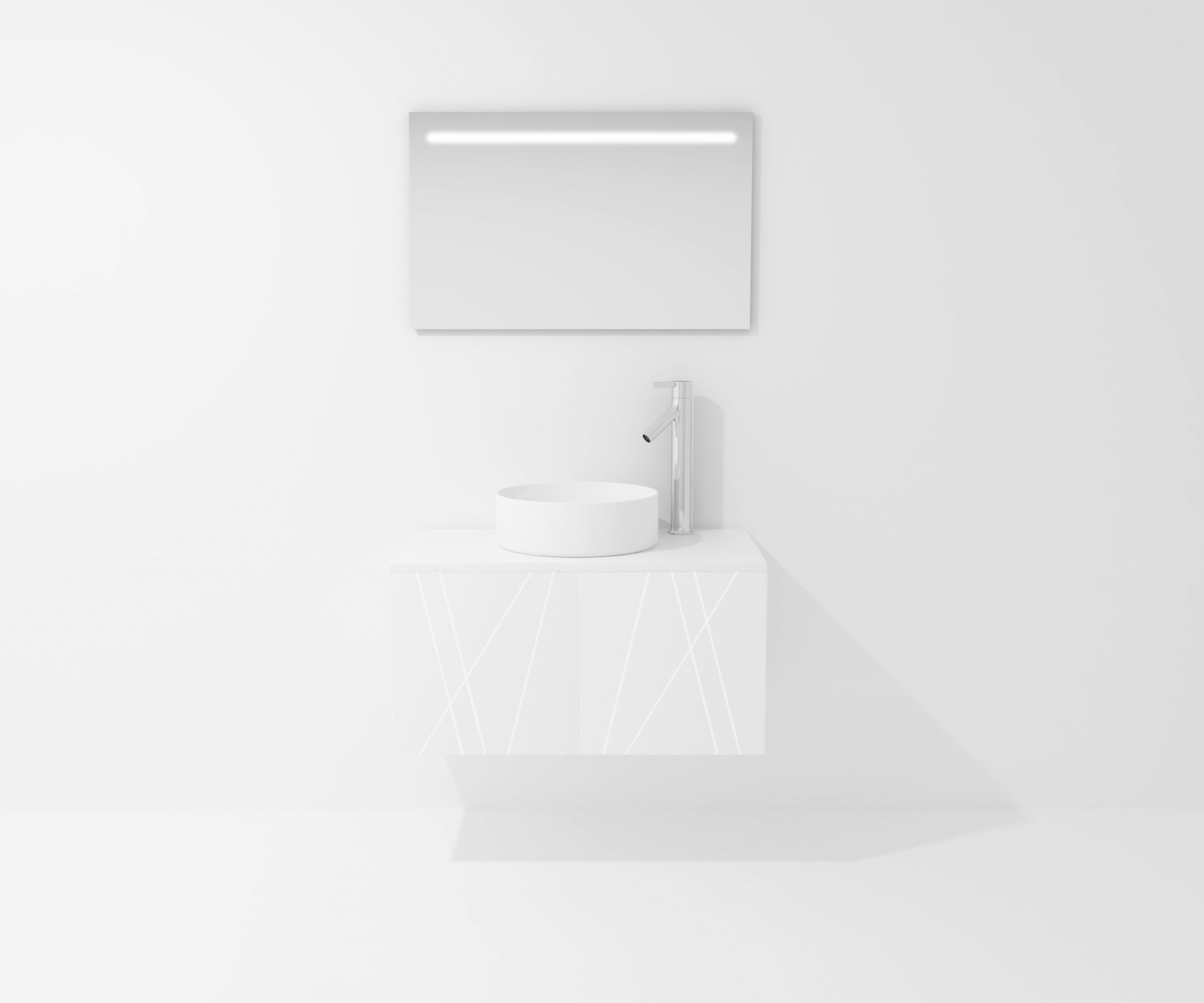 Pack Paimport avec vasque à poser et miroir LED