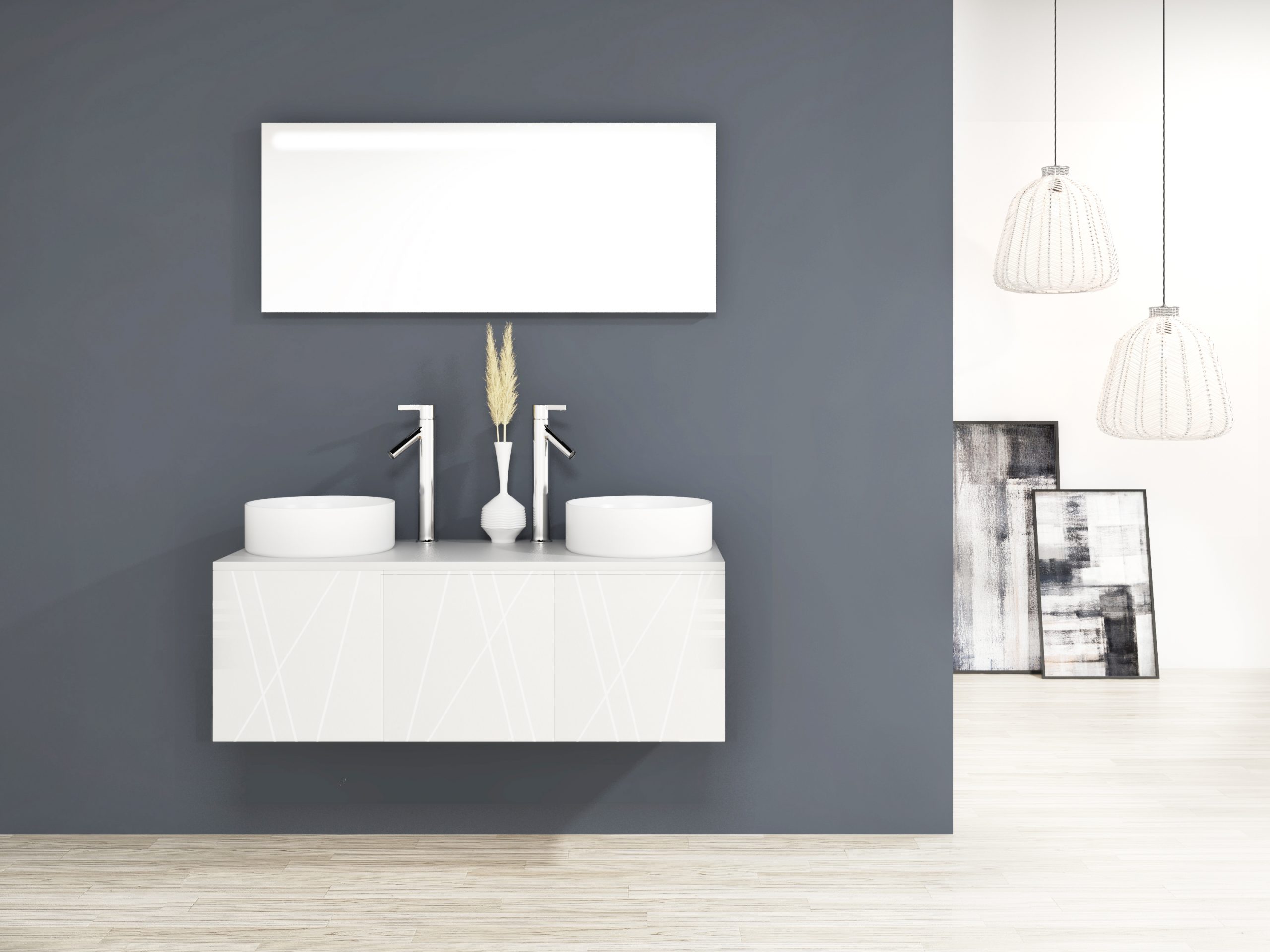 Pack Paimport avec vasque à poser et miroir LED