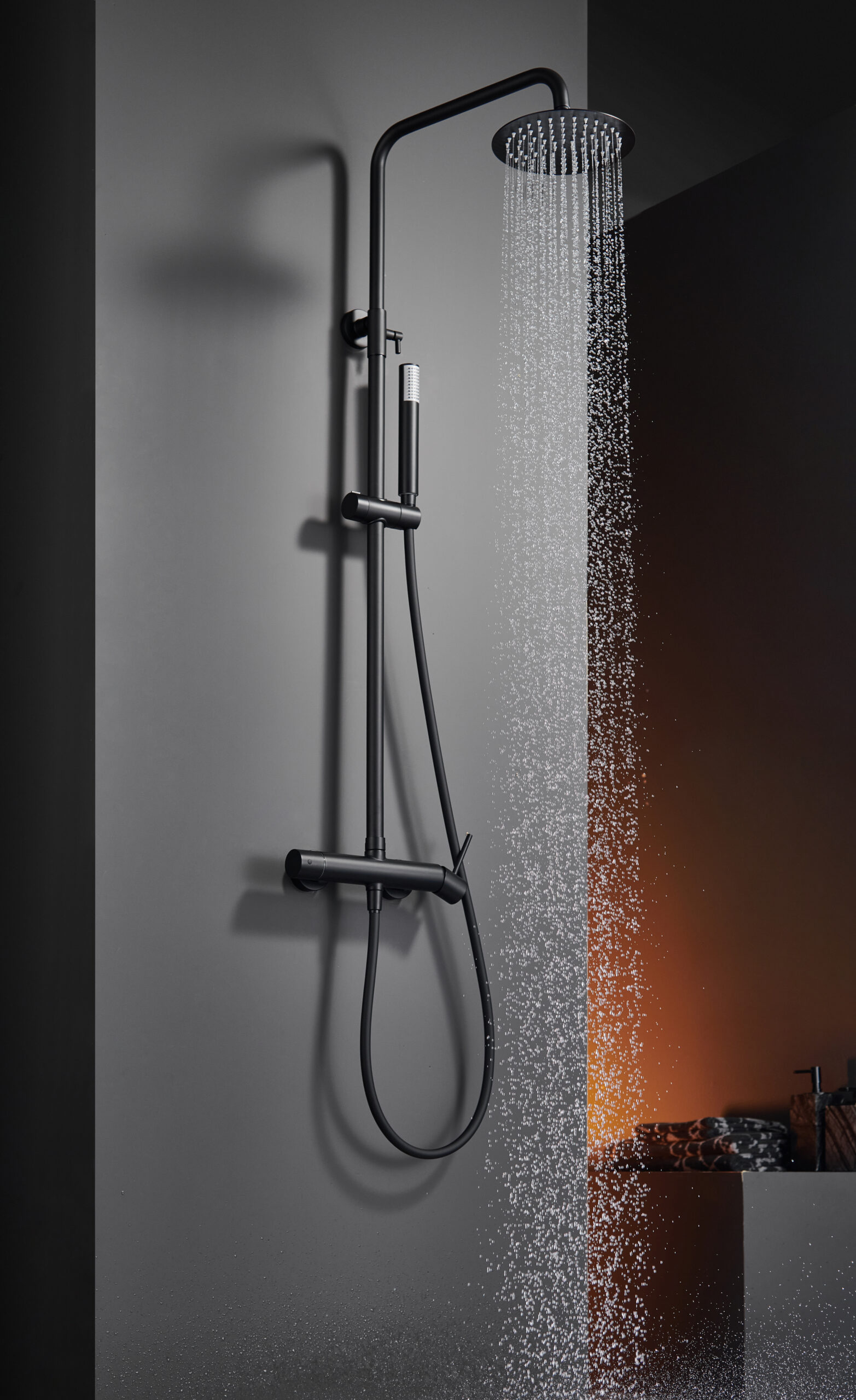 CONJUNTO DUCHA MONOMANDO TENERIFE NEGRO MATE